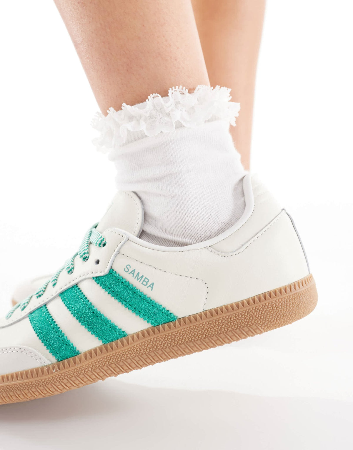 adidas Originals Samba trainers in off white and green - ASOS Sample Sale