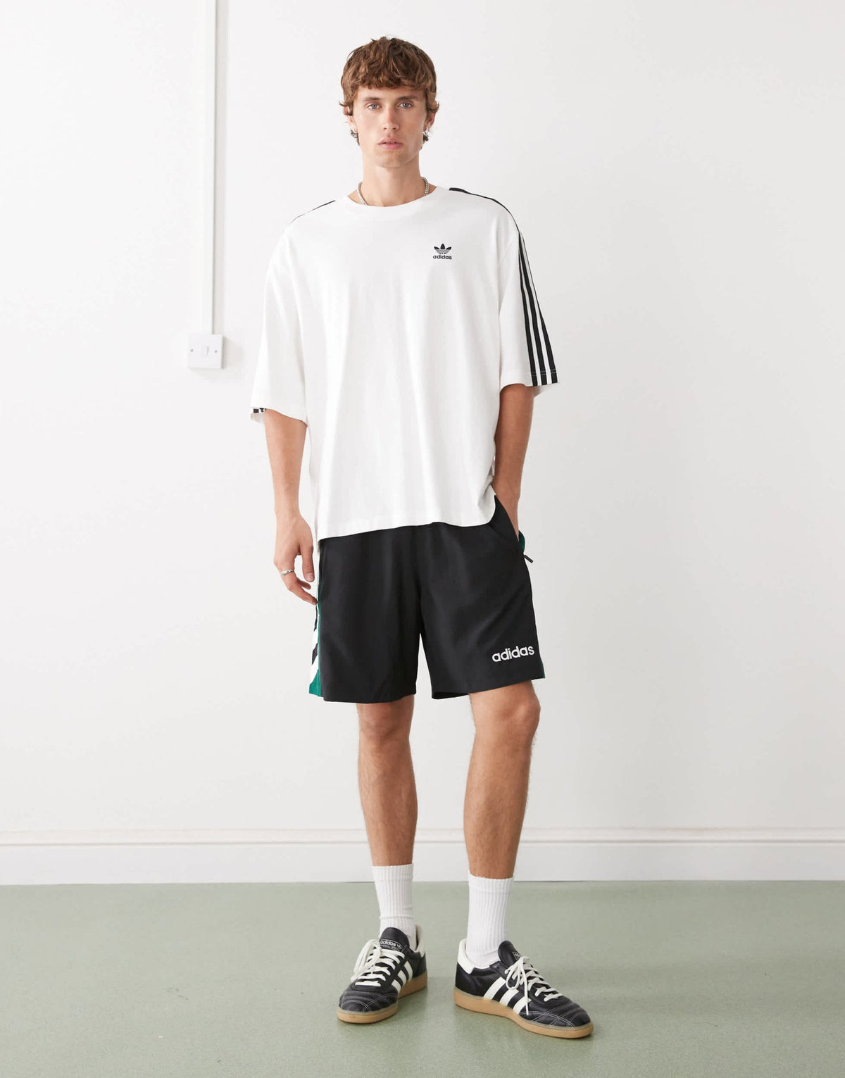 adidas Originals shorts in black and green - ASOS Sample Sale