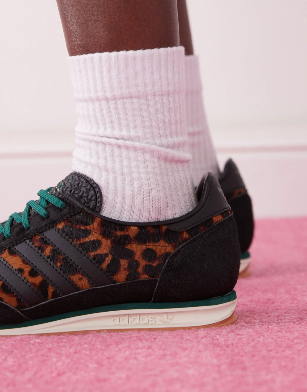 adidas Originals SL 72 OG trainers in leopard print and black - BLACK - ASOS Sample Sale