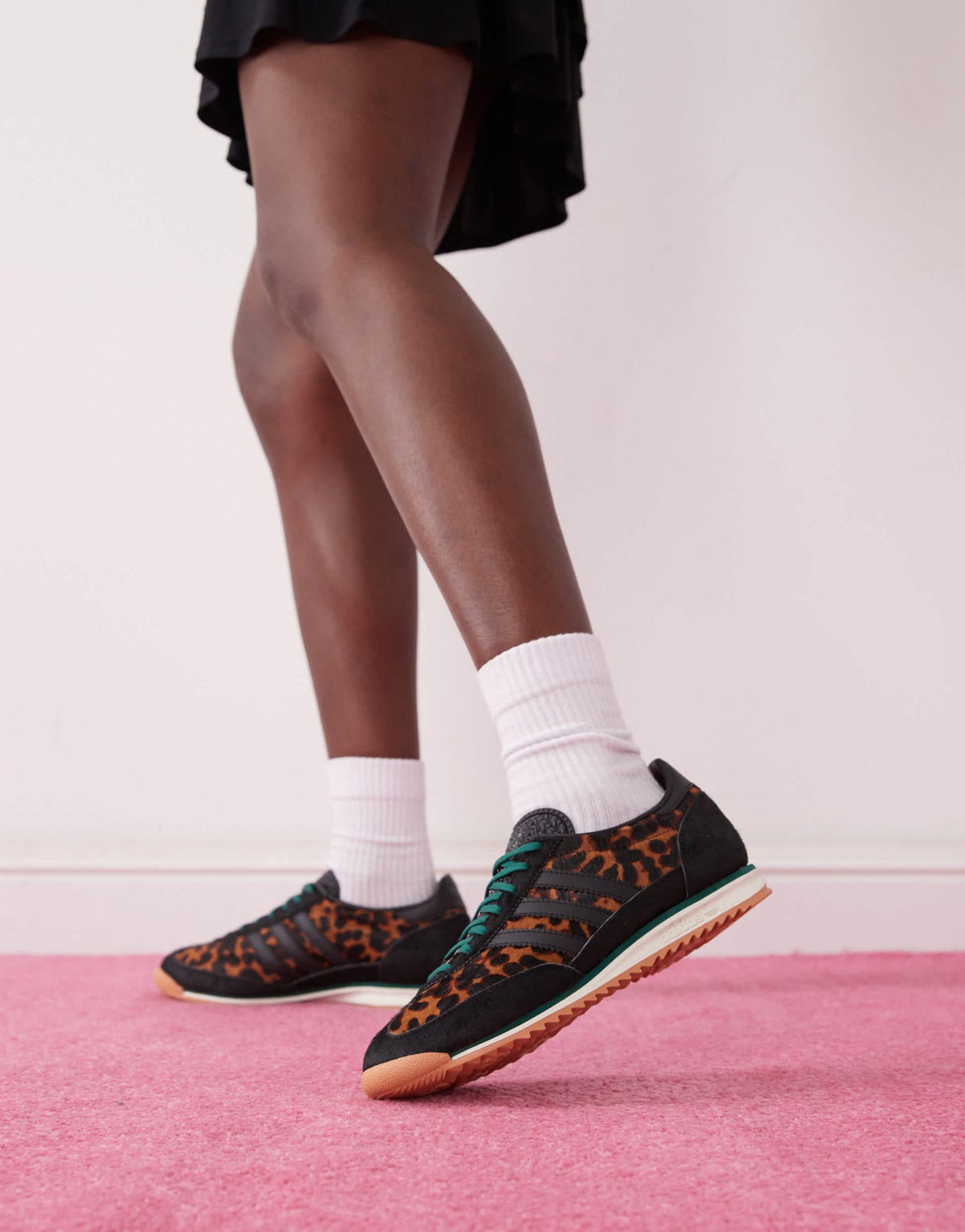 adidas Originals SL 72 OG trainers in leopard print and black - BLACK - ASOS Sample Sale