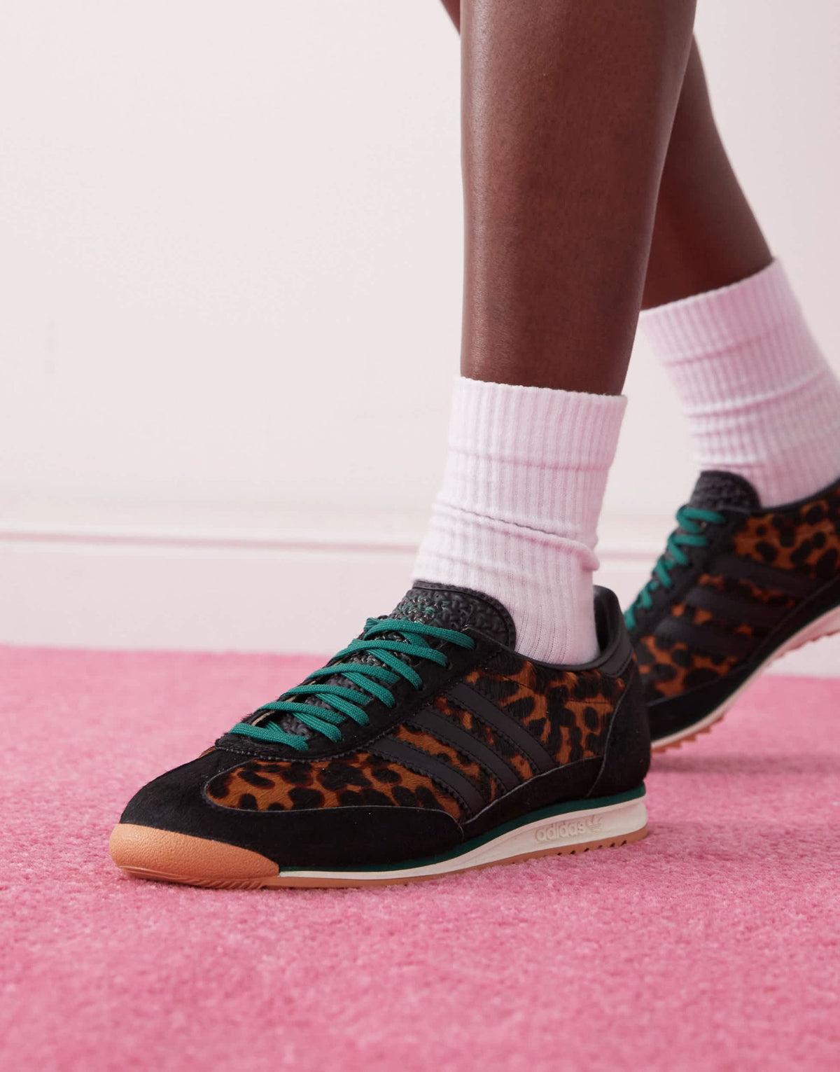 adidas Originals SL 72 OG trainers in leopard print and black - BLACK - ASOS Sample Sale