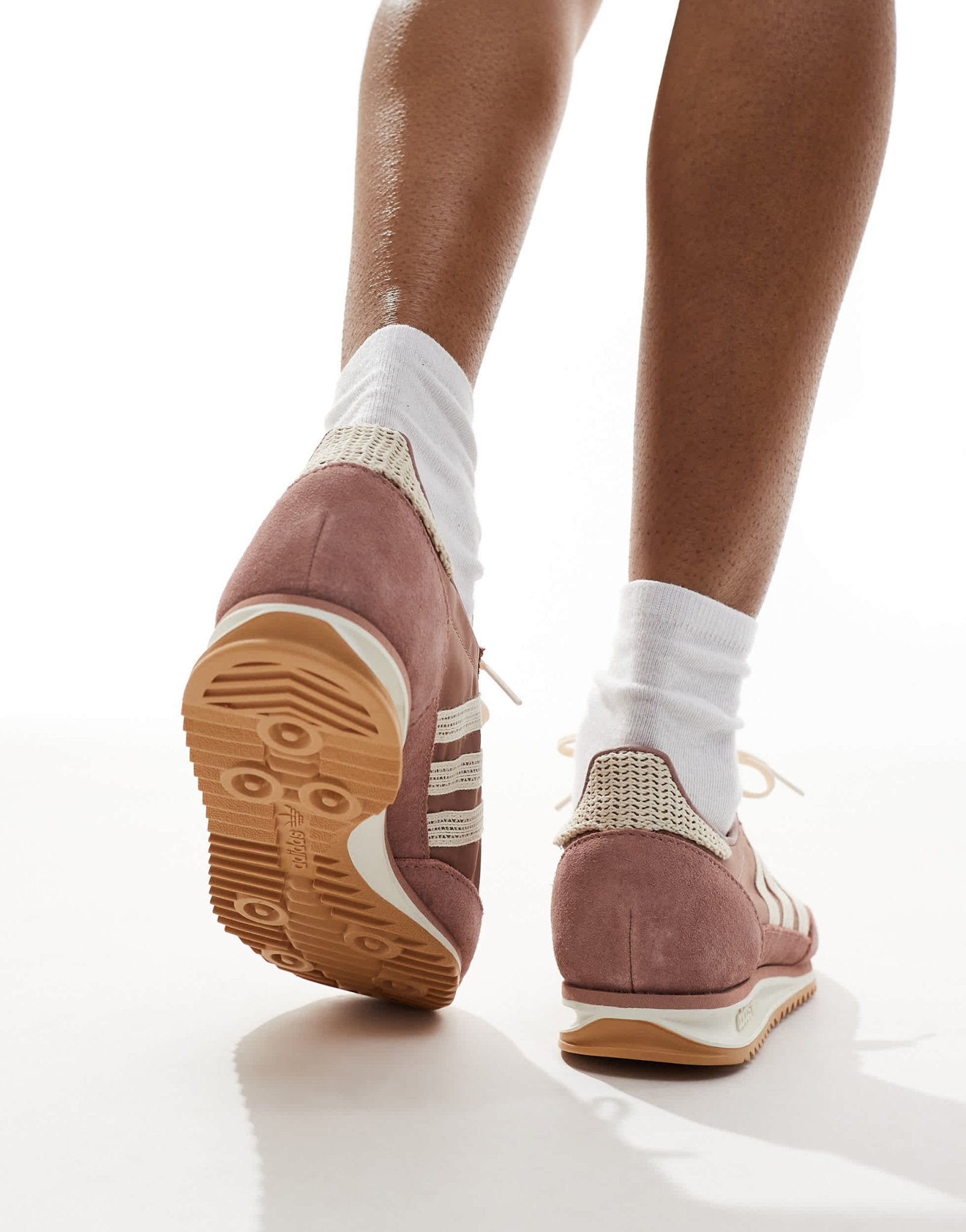 adidas Originals SL 72 OG trainers in light brown and cream crochet - ASOS Sample Sale
