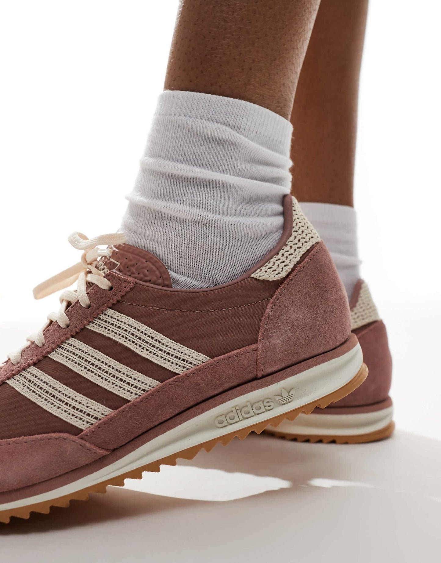 adidas Originals SL 72 OG trainers in light brown and cream crochet - ASOS Sample Sale