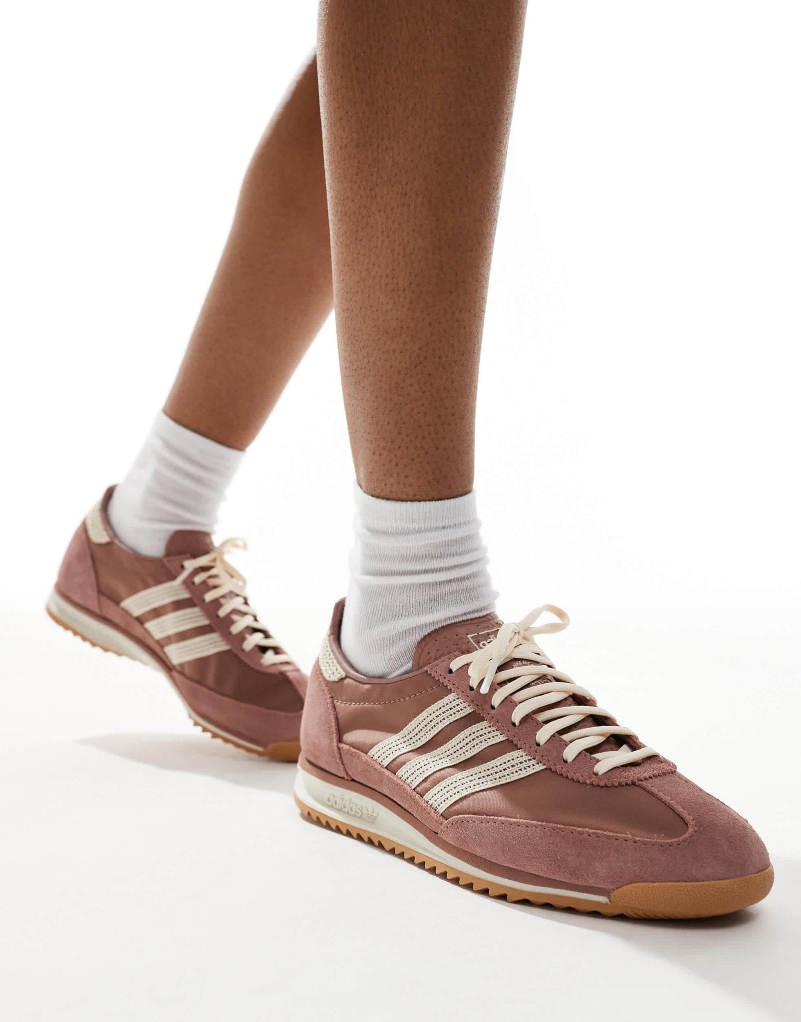 adidas Originals SL 72 OG trainers in light brown and cream crochet - ASOS Sample Sale