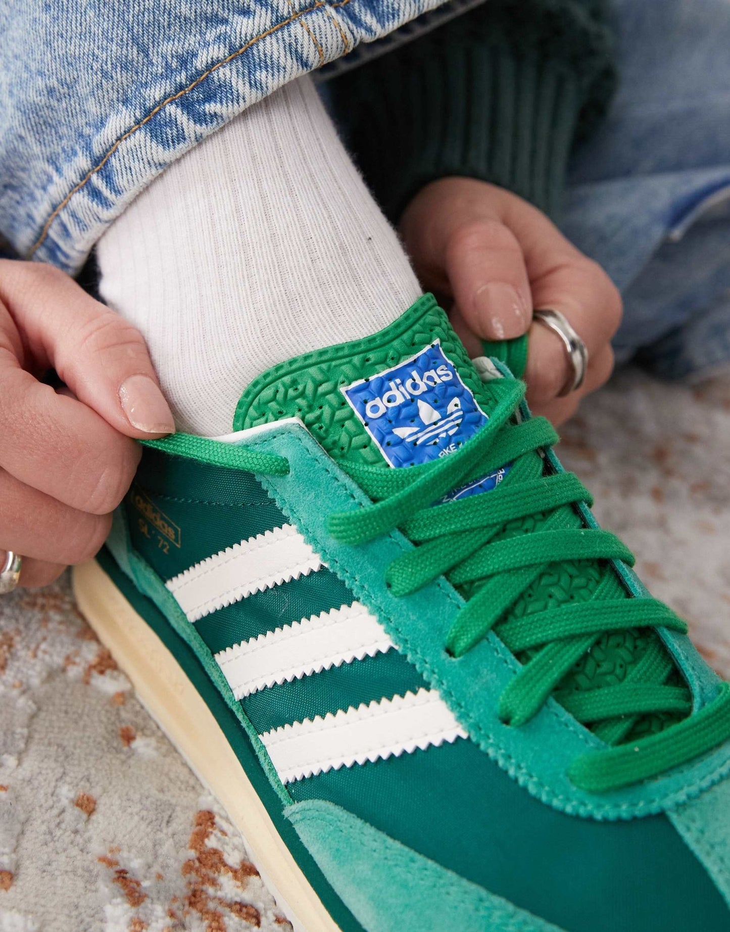 adidas Originals SL 72 RS trainers in green and white - ASOS Sample Sale