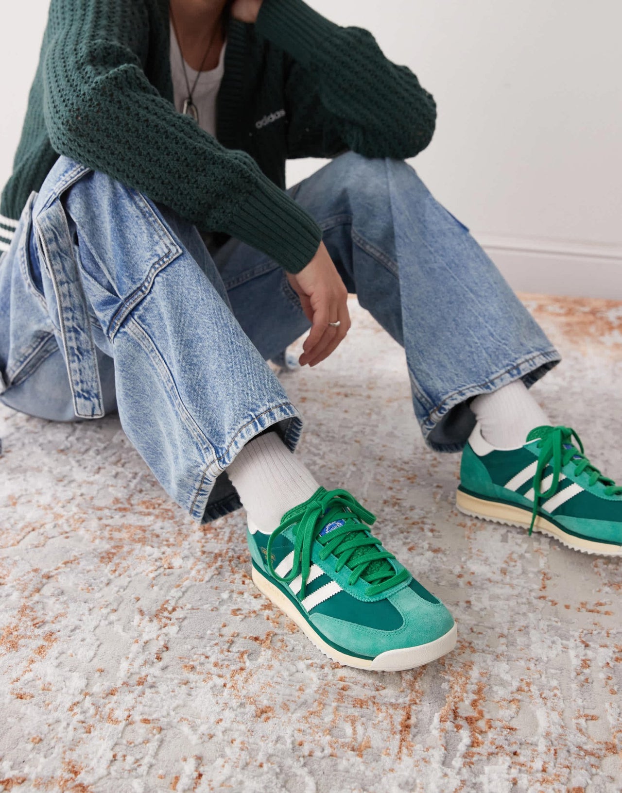 adidas Originals SL 72 RS trainers in green and white - ASOS Sample Sale