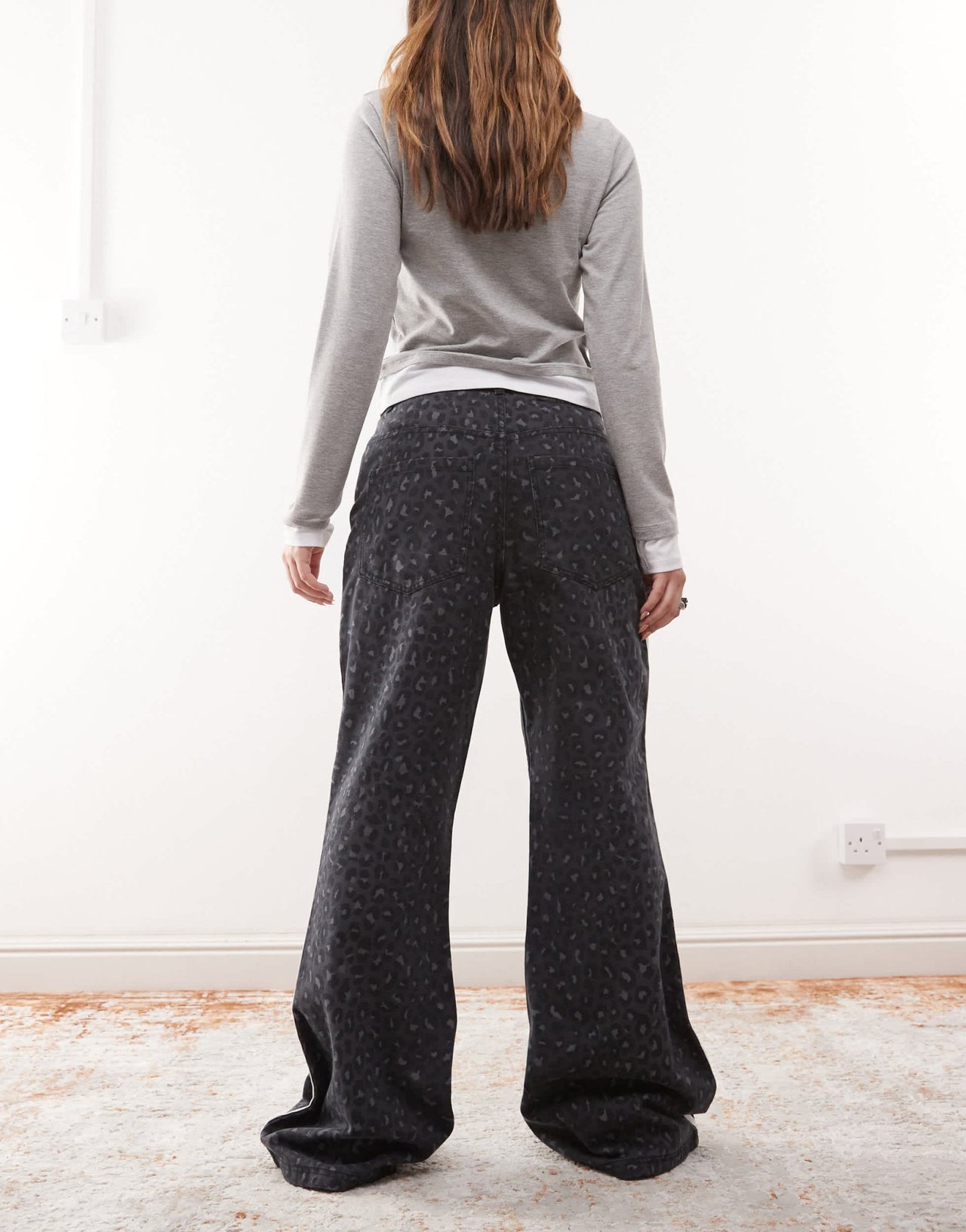 adidas Originals straight leg denim jeans in black leopard print - ASOS Sample Sale