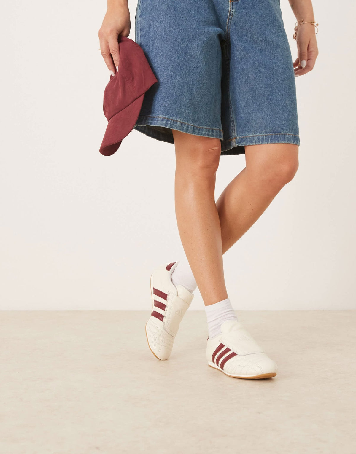 adidas Originals Taekwondo trainers in off white and maroon - ASOS Sample Sale