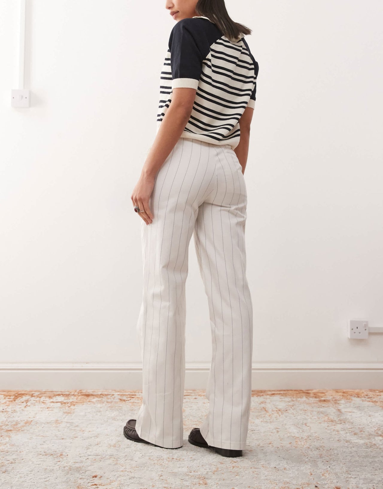 adidas Originals trousers in cream pinstripe - ASOS Sample Sale