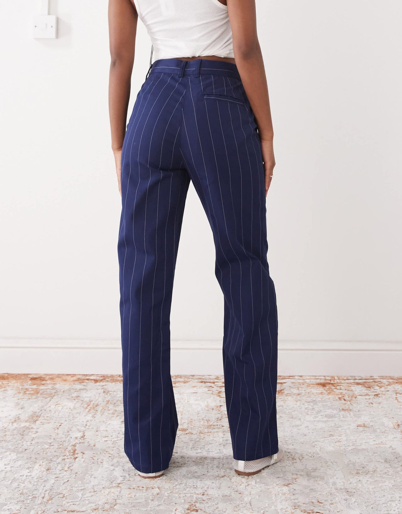 adidas Originals trousers in navy pinstripe - ASOS Sample Sale