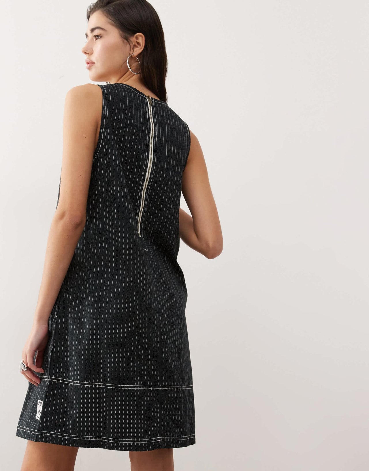 adidas Originals Wabash dress in black and white pinstripe - ASOS Sample Sale