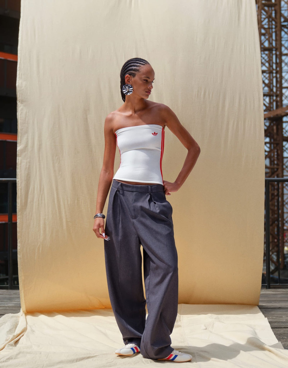 adidas Originals x ASOS bandeau top in off white - ASOS Sample Sale
