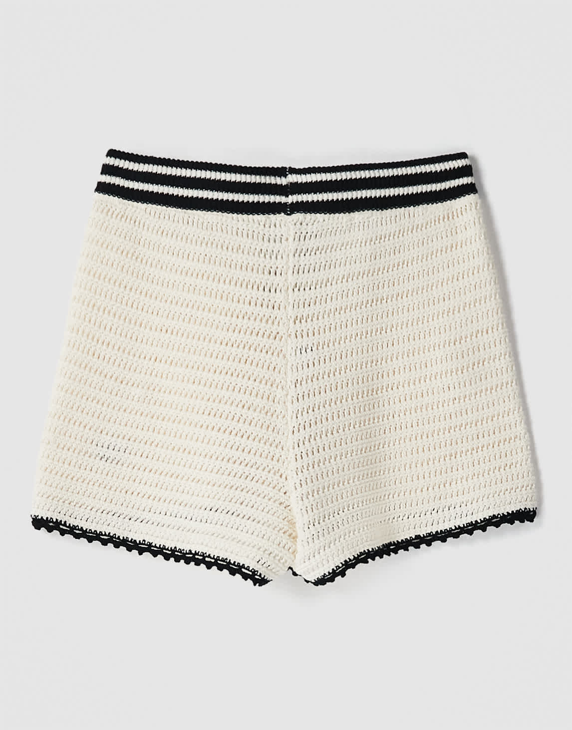 adidas Originals x ASOS crochet knitted shorts with contrast trim in ecru - ASOS Sample Sale