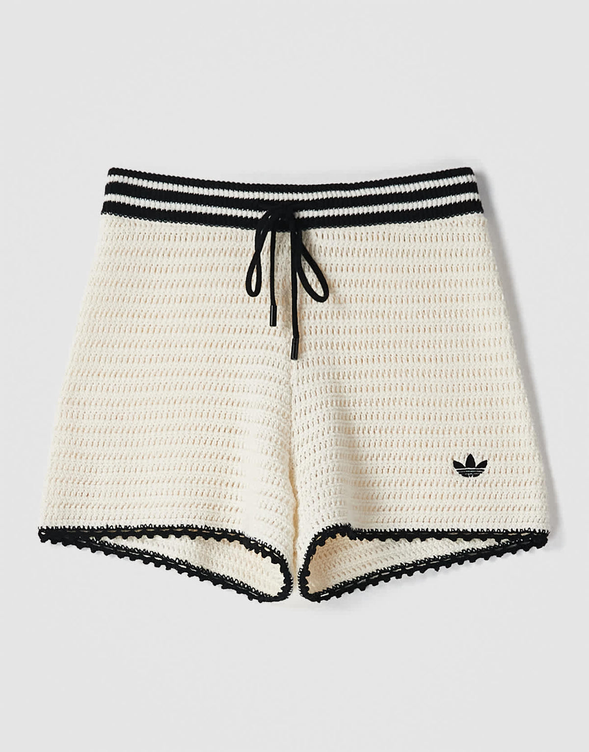 adidas Originals x ASOS crochet knitted shorts with contrast trim in ecru - ASOS Sample Sale