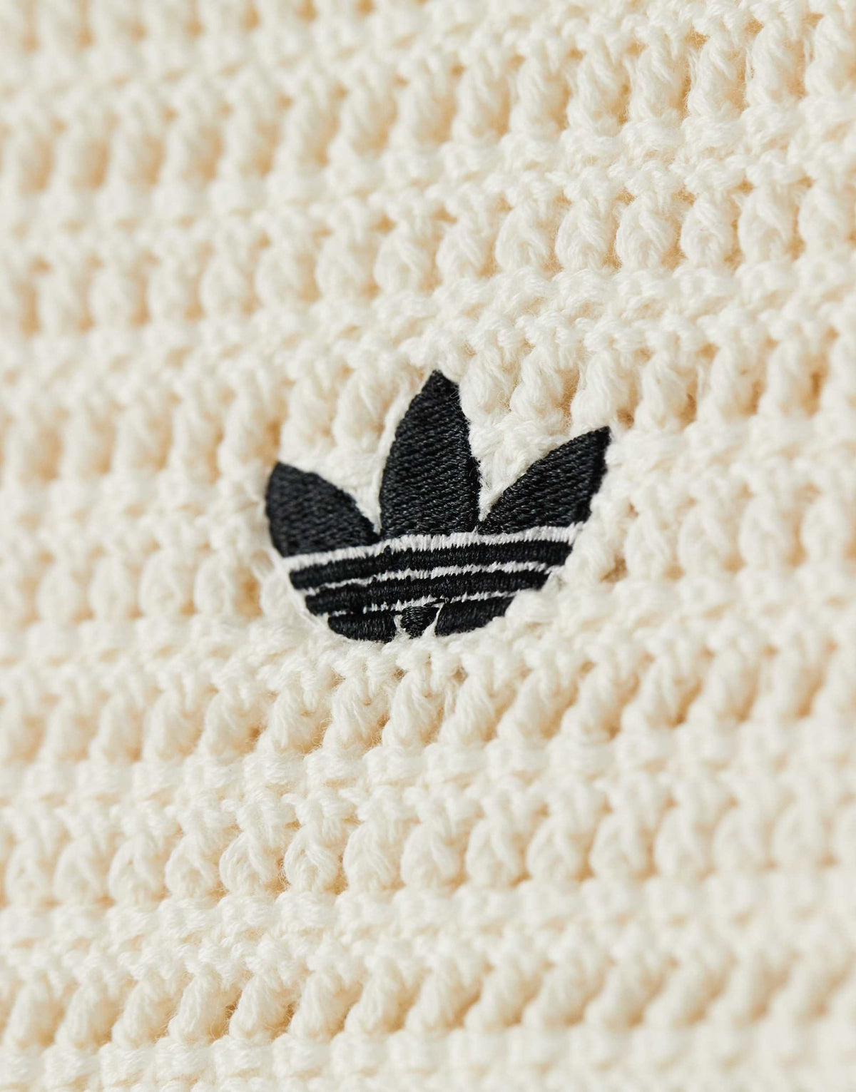 adidas Originals x ASOS crochet knitted shorts with contrast trim in ecru - ASOS Sample Sale