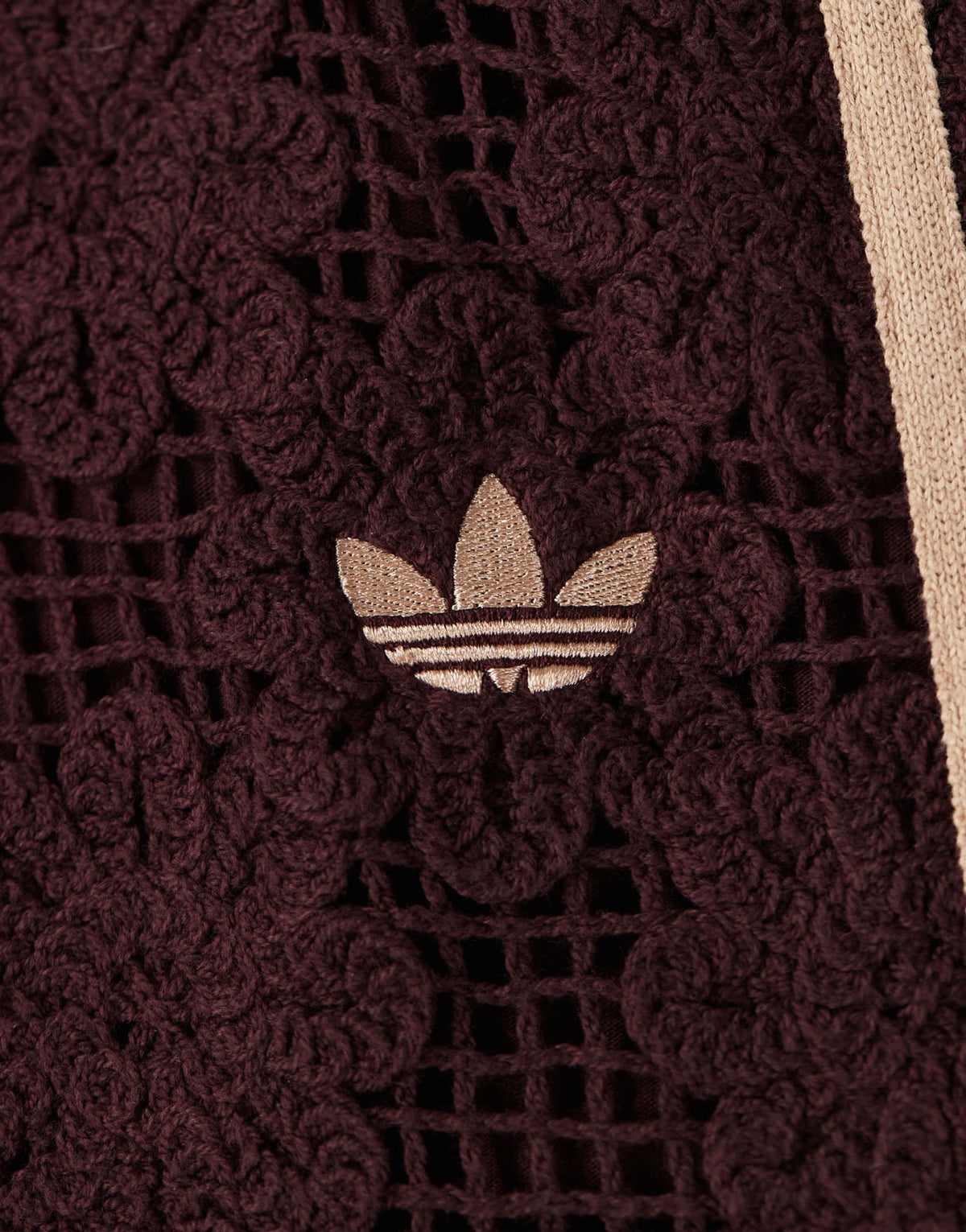 adidas Originals x ASOS crochet knitted track bottoms co-ord in brown - ASOS Sample Sale