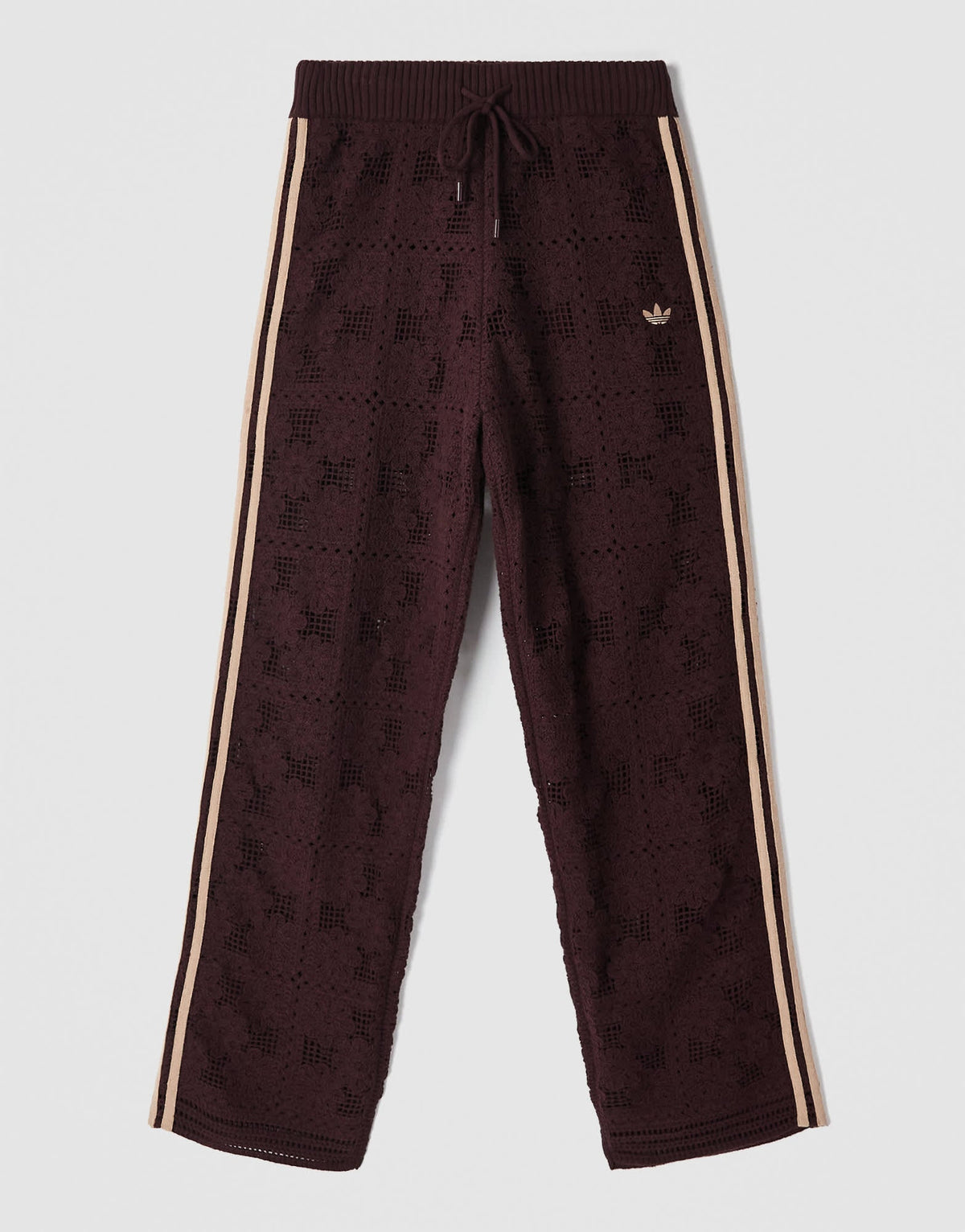 adidas Originals x ASOS crochet knitted track bottoms co-ord in brown - ASOS Sample Sale