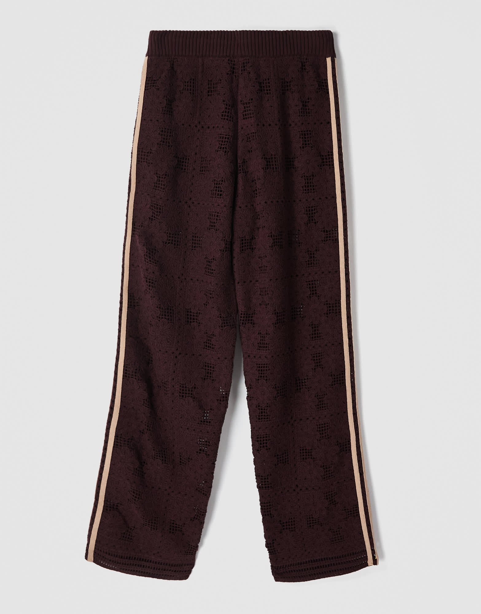adidas Originals x ASOS crochet knitted track bottoms co-ord in brown ...