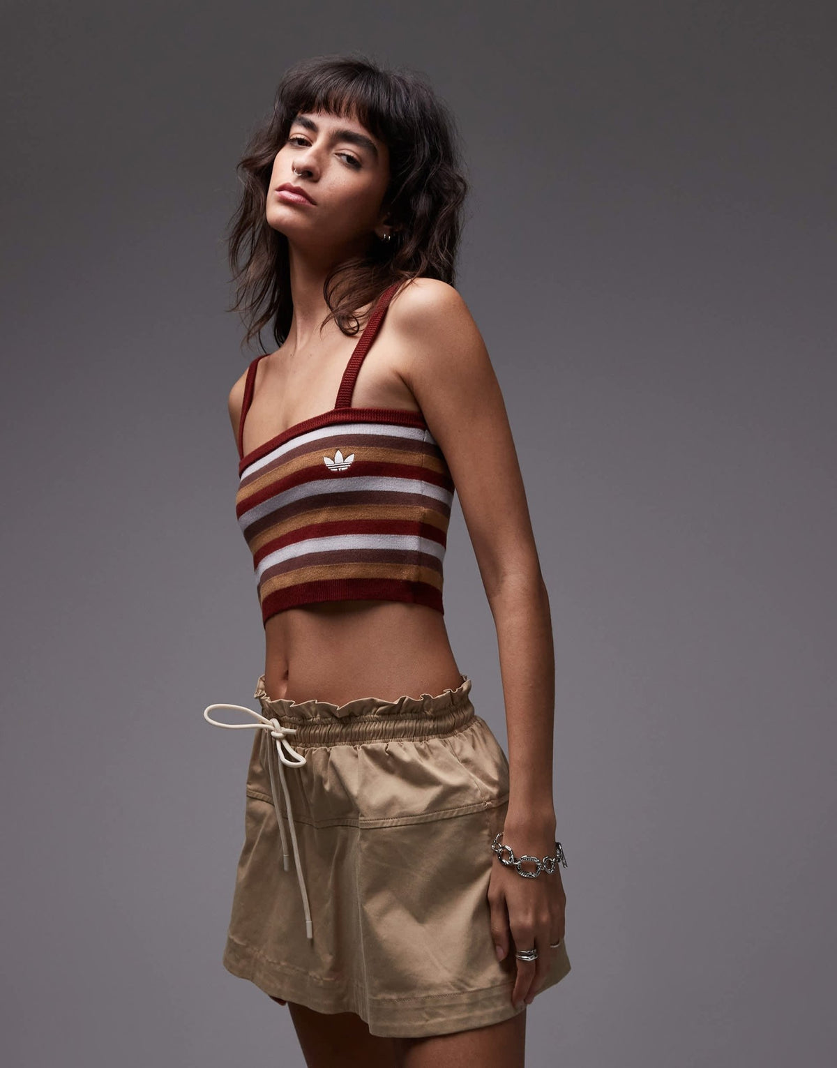 adidas Originals x ASOS knitted vest co-ord in burgundy stripe - ASOS Sample Sale