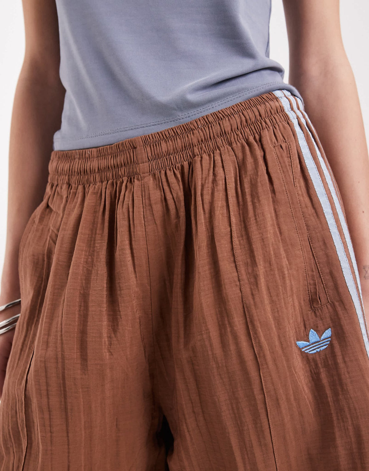 adidas Originals x ASOS longline track short in brown - ASOS Sample Sale