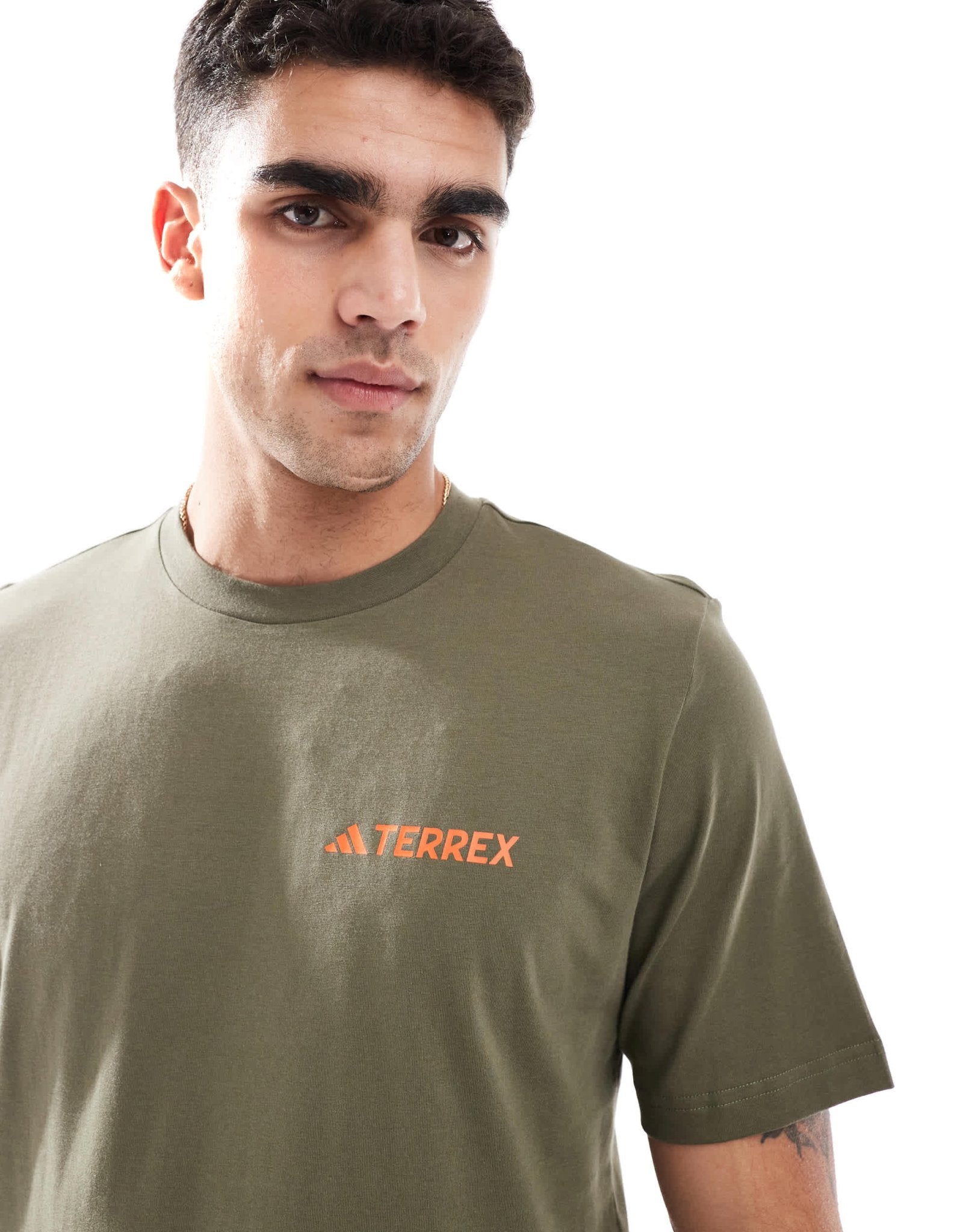 adidas Outdoor Terrex t-shirt with chest logo in olive green - ASOS Sample Sale