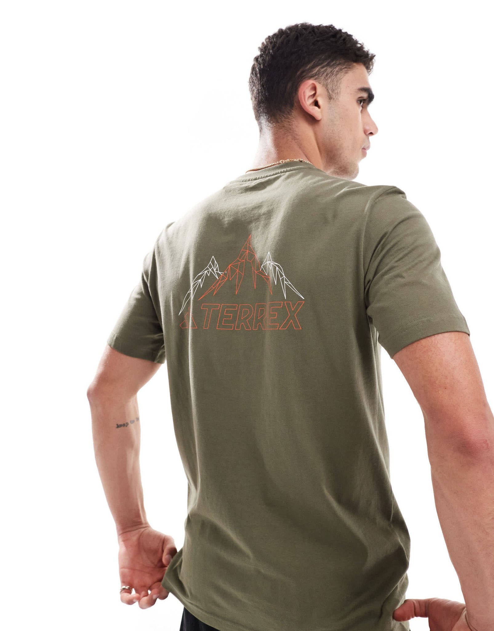 adidas Outdoor Terrex t-shirt with chest logo in olive green - ASOS Sample Sale