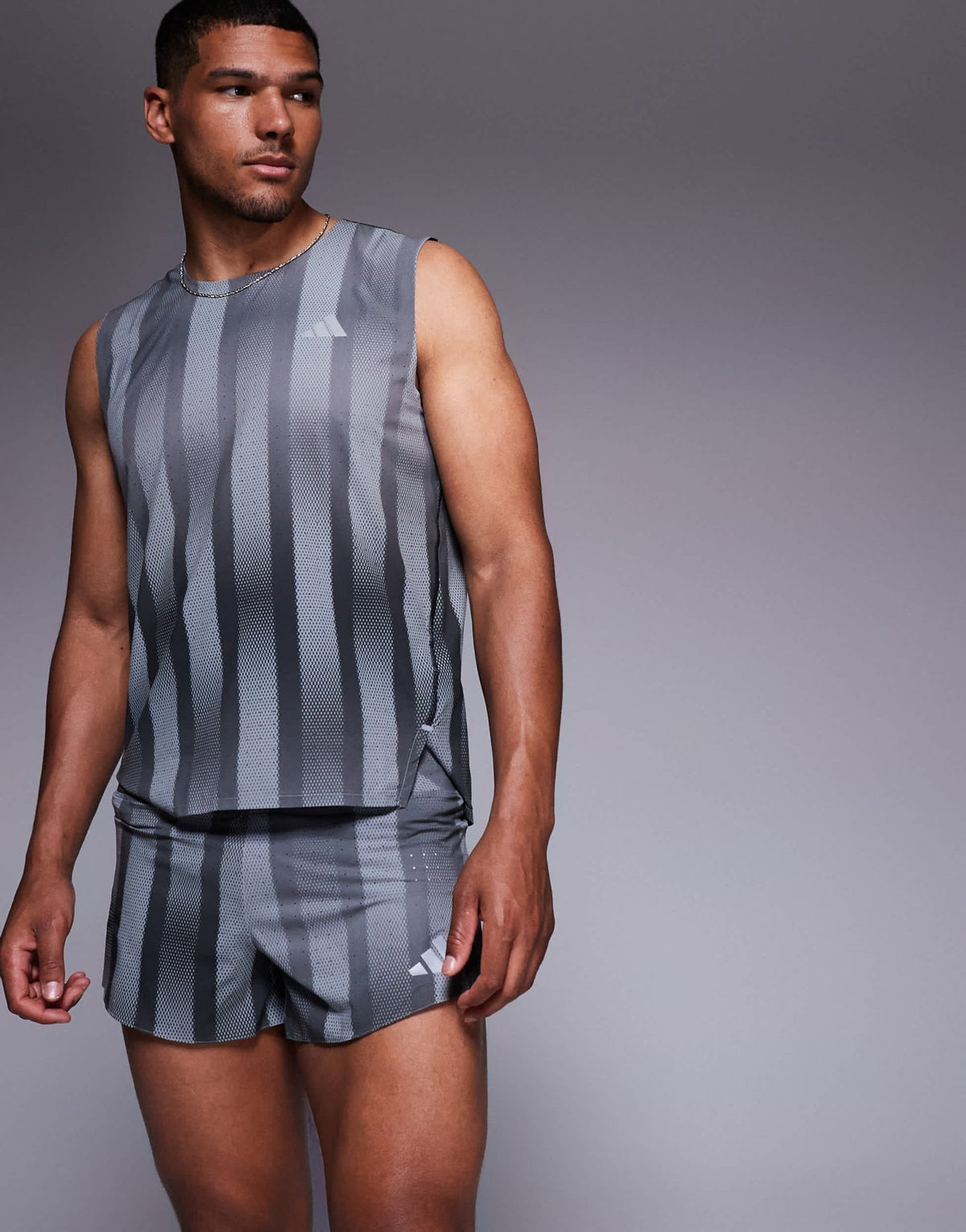 adidas Running Adizero shorts with print in black and grey - ASOS Sample Sale