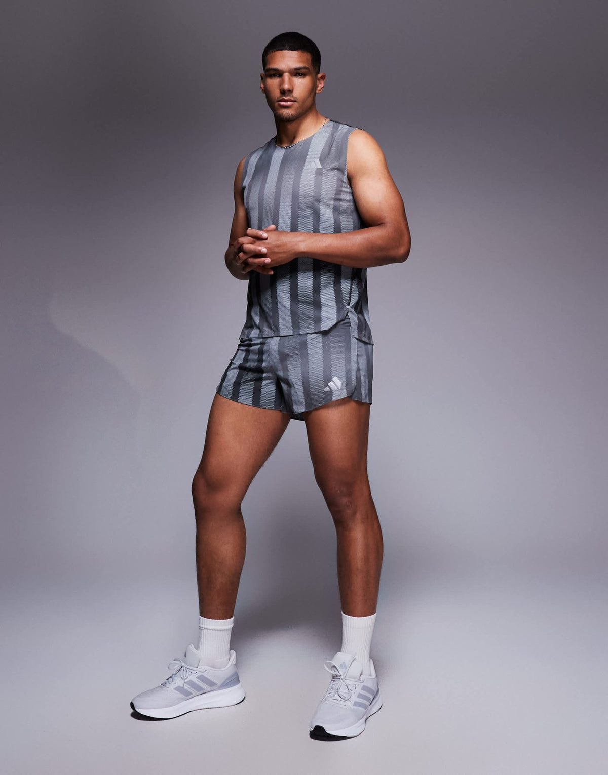 adidas Running Adizero shorts with print in black and grey - ASOS Sample Sale