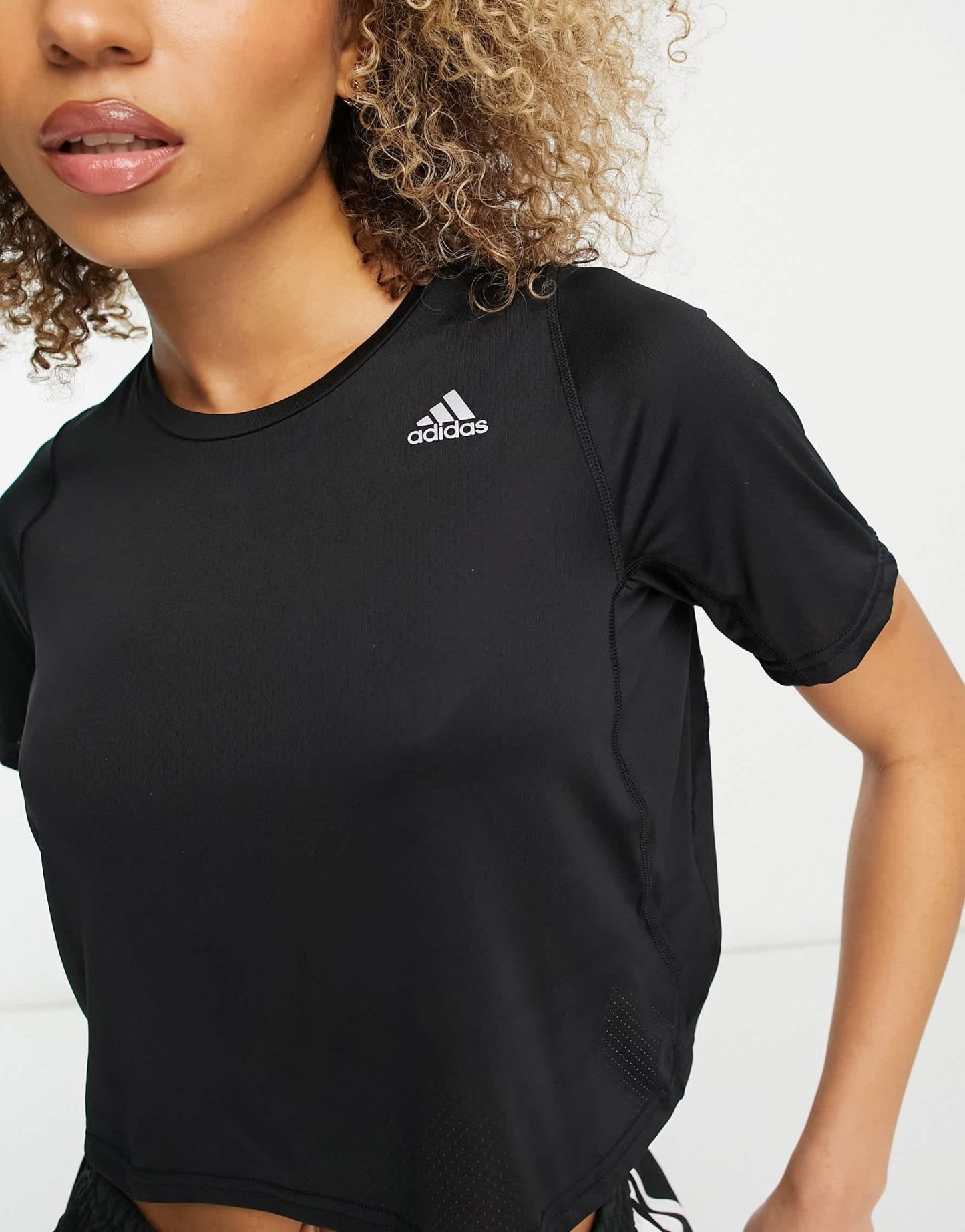 adidas Running Fast cropped t-shirt in black - ASOS Sample Sale