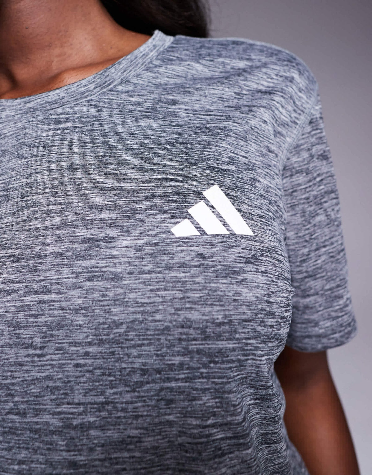 adidas Running Own The Run t-shirt in grey melange - ASOS Sample Sale