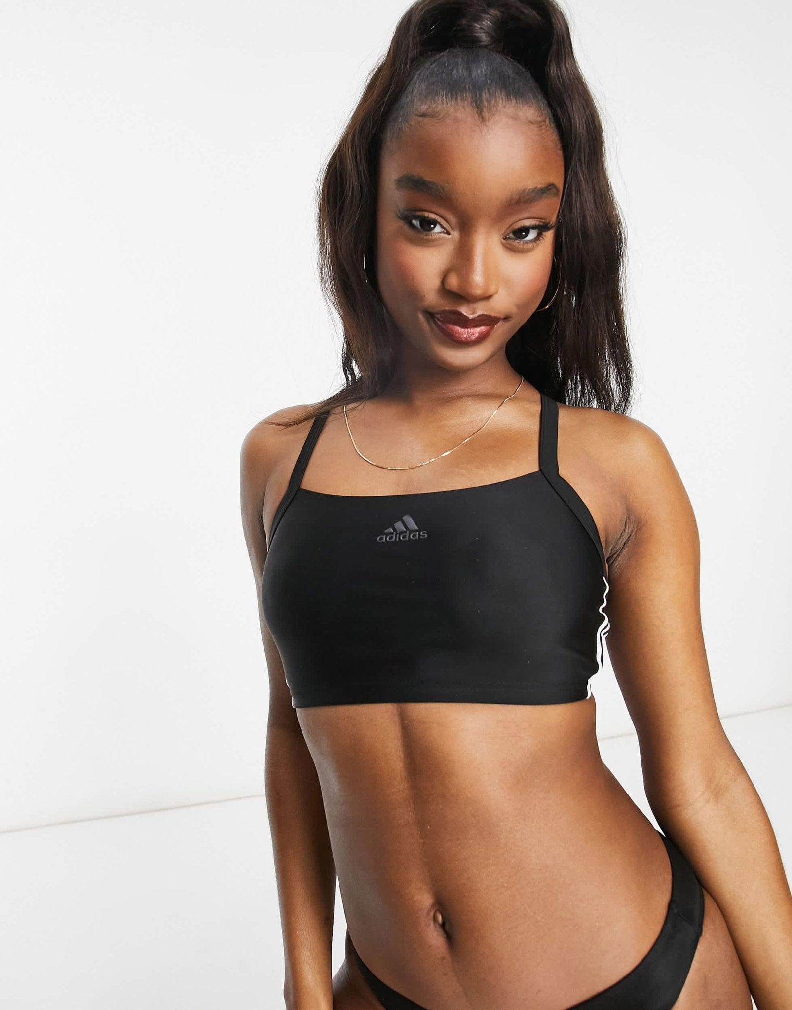 adidas Swim strappy bikini in black - ASOS Sample Sale