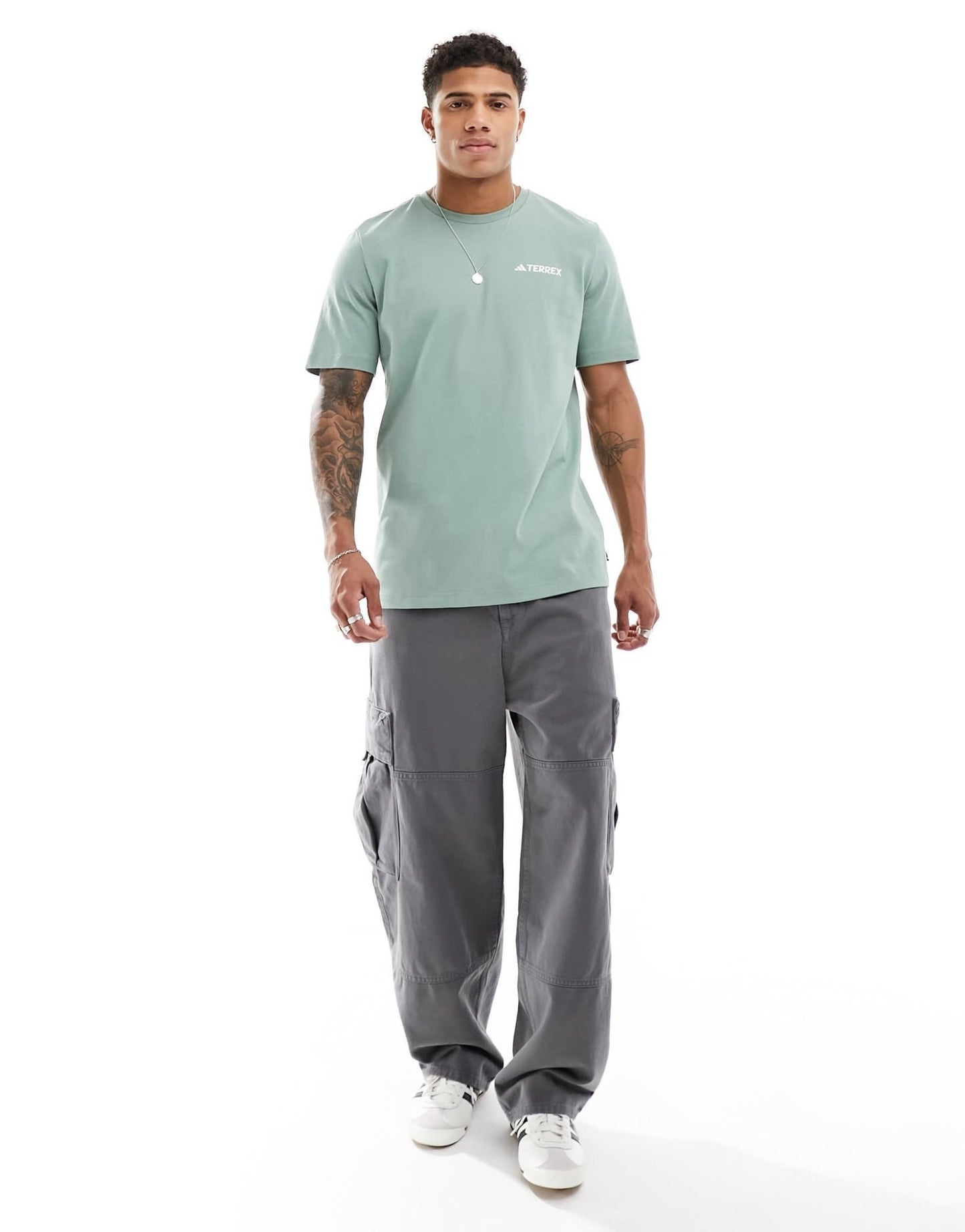 adidas Terrex graphic backprint t-shirt in sage green - ASOS Sample Sale