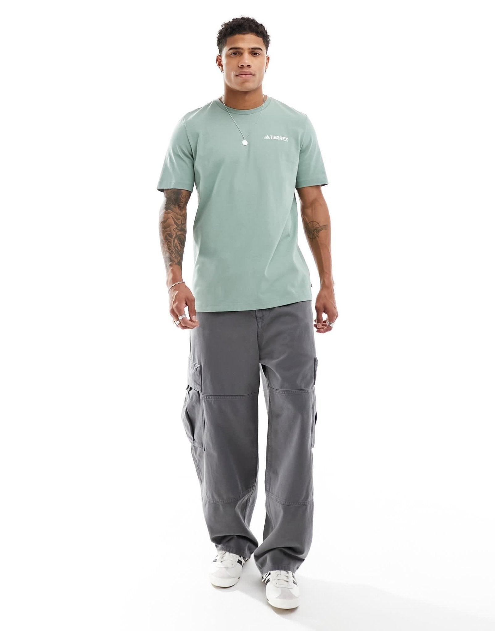 adidas Terrex graphic backprint t-shirt in sage green - ASOS Sample Sale