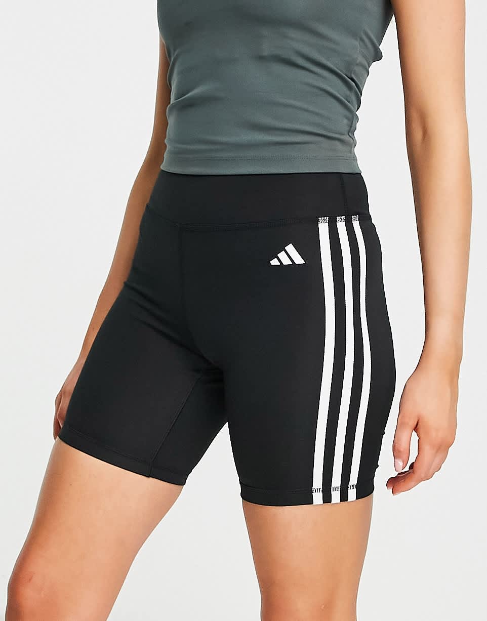 adidas Training 3 stripe legging shorts in black - ASOS Sample Sale