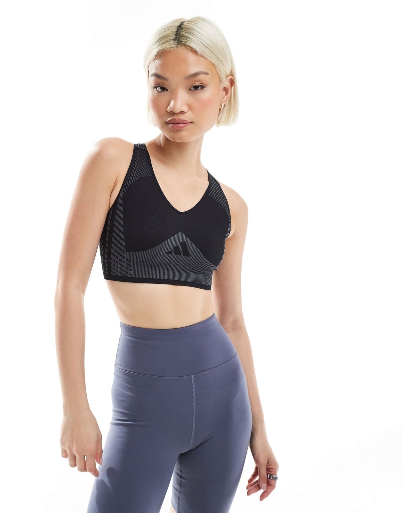 adidas Training D4T light support sports bra in black - ASOS Sample Sale