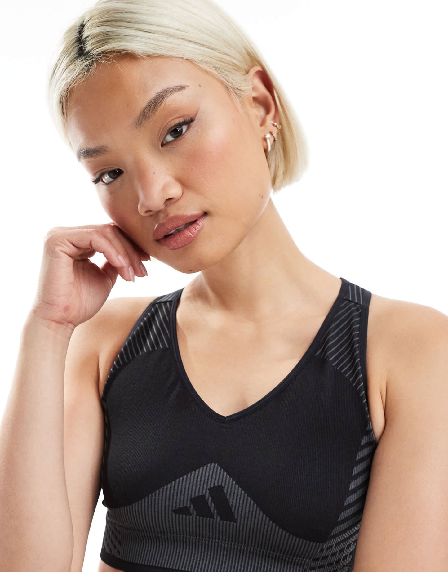 adidas Training D4T light support sports bra in black - ASOS Sample Sale