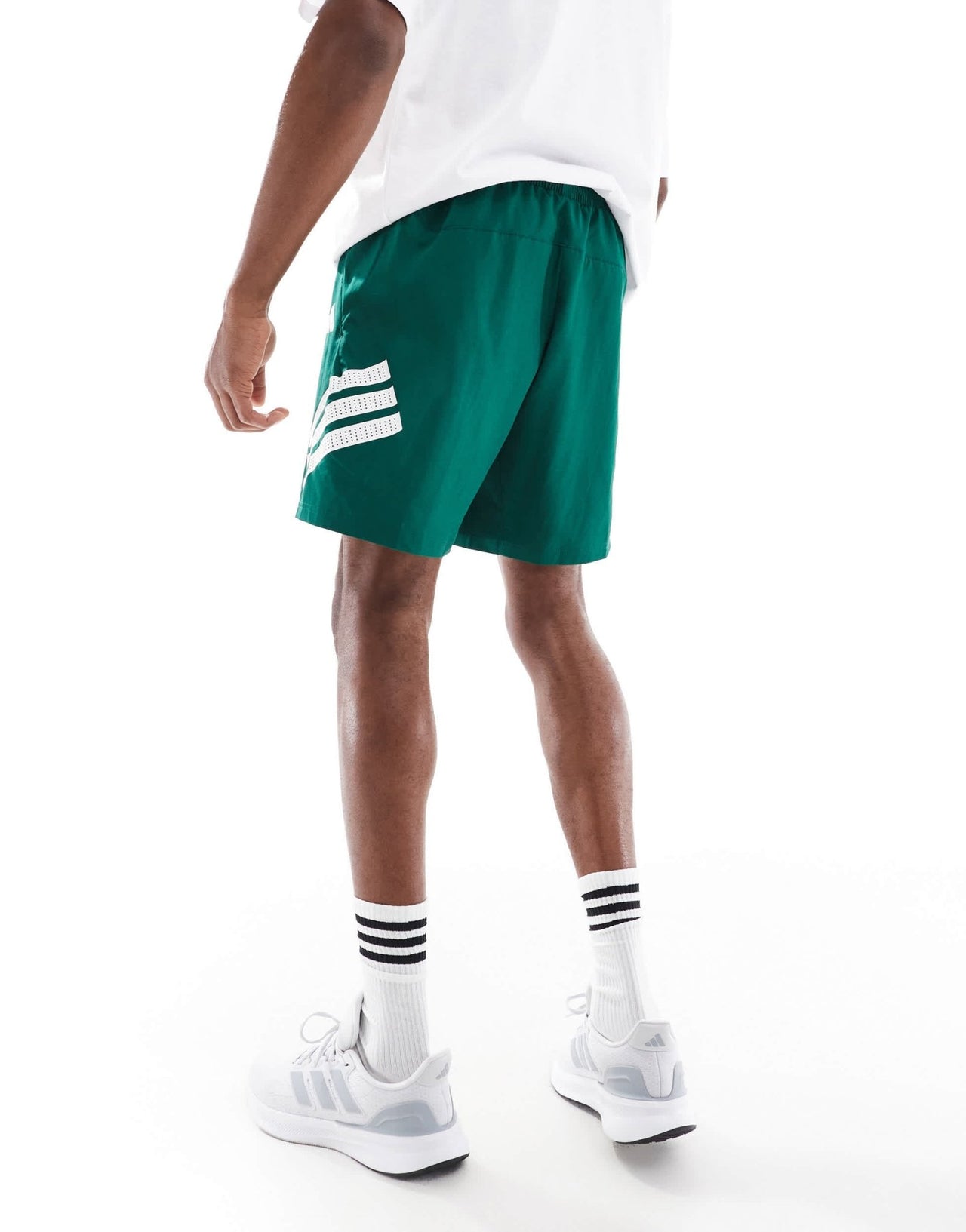 adidas Training Essentials gym 3 stripe shorts in dark green - ASOS Sample Sale
