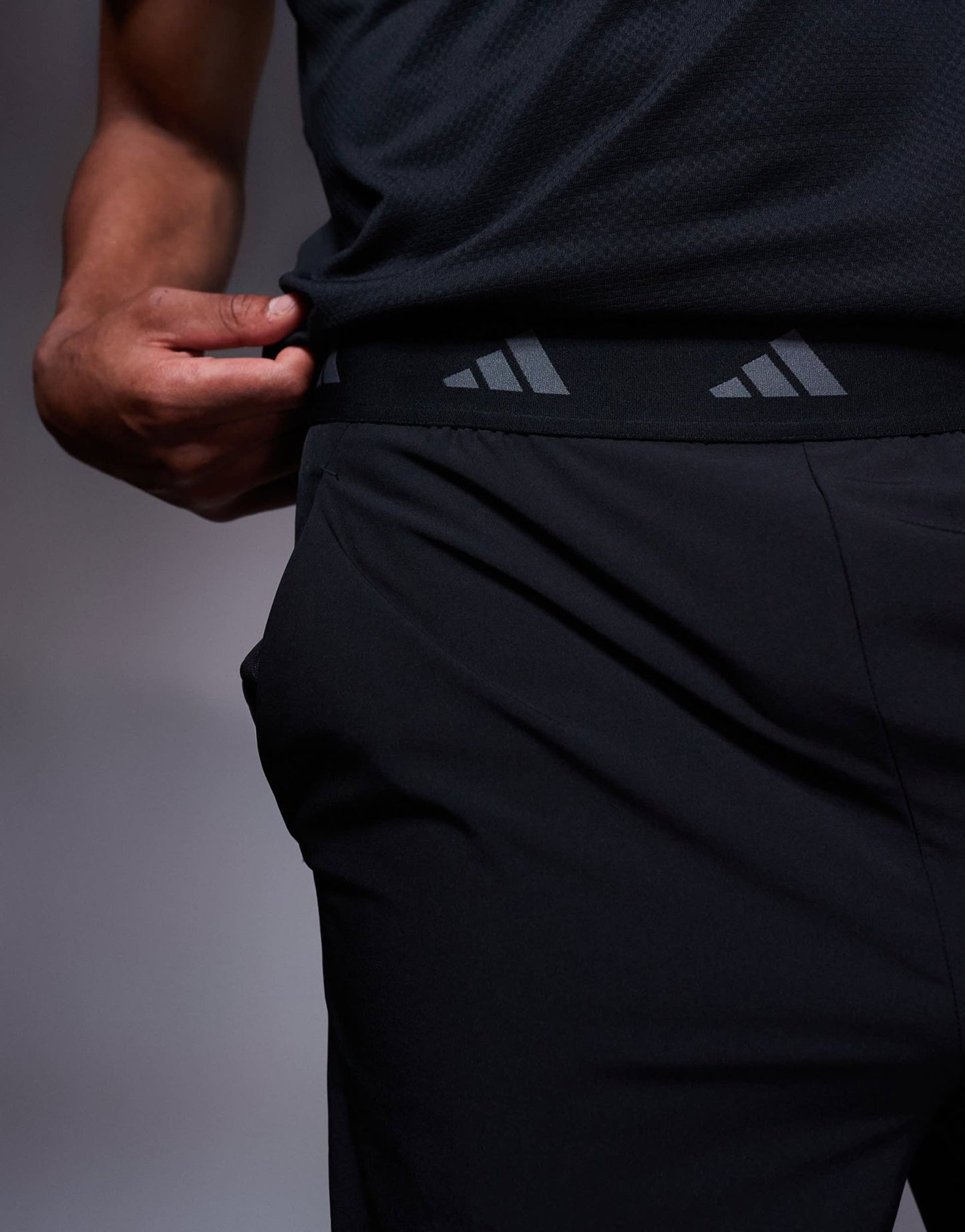 adidas Training Gym+ 3 stripe shorts in black - ASOS Sample Sale