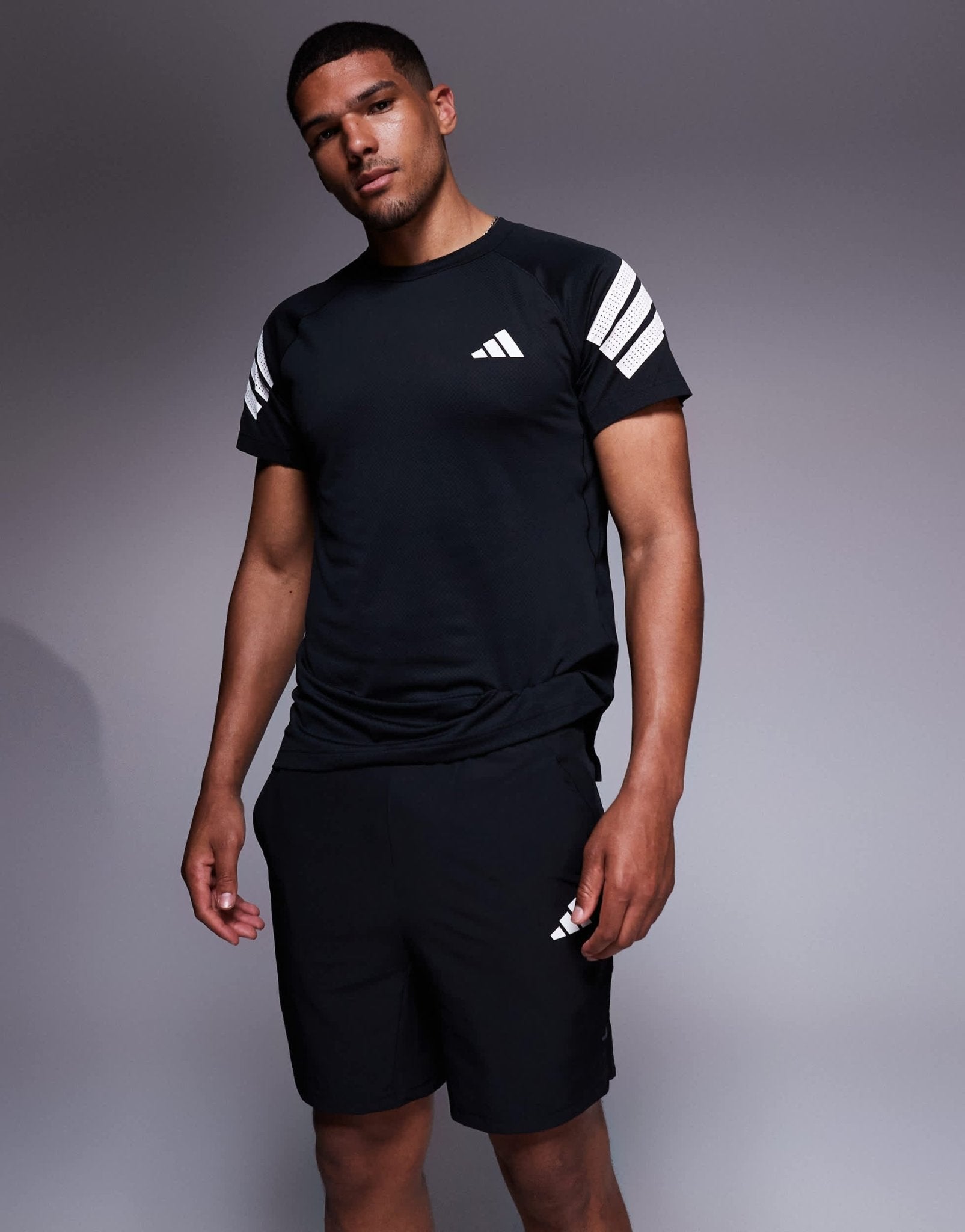 adidas Training Gym+ 3 stripe shorts in black - ASOS Sample Sale
