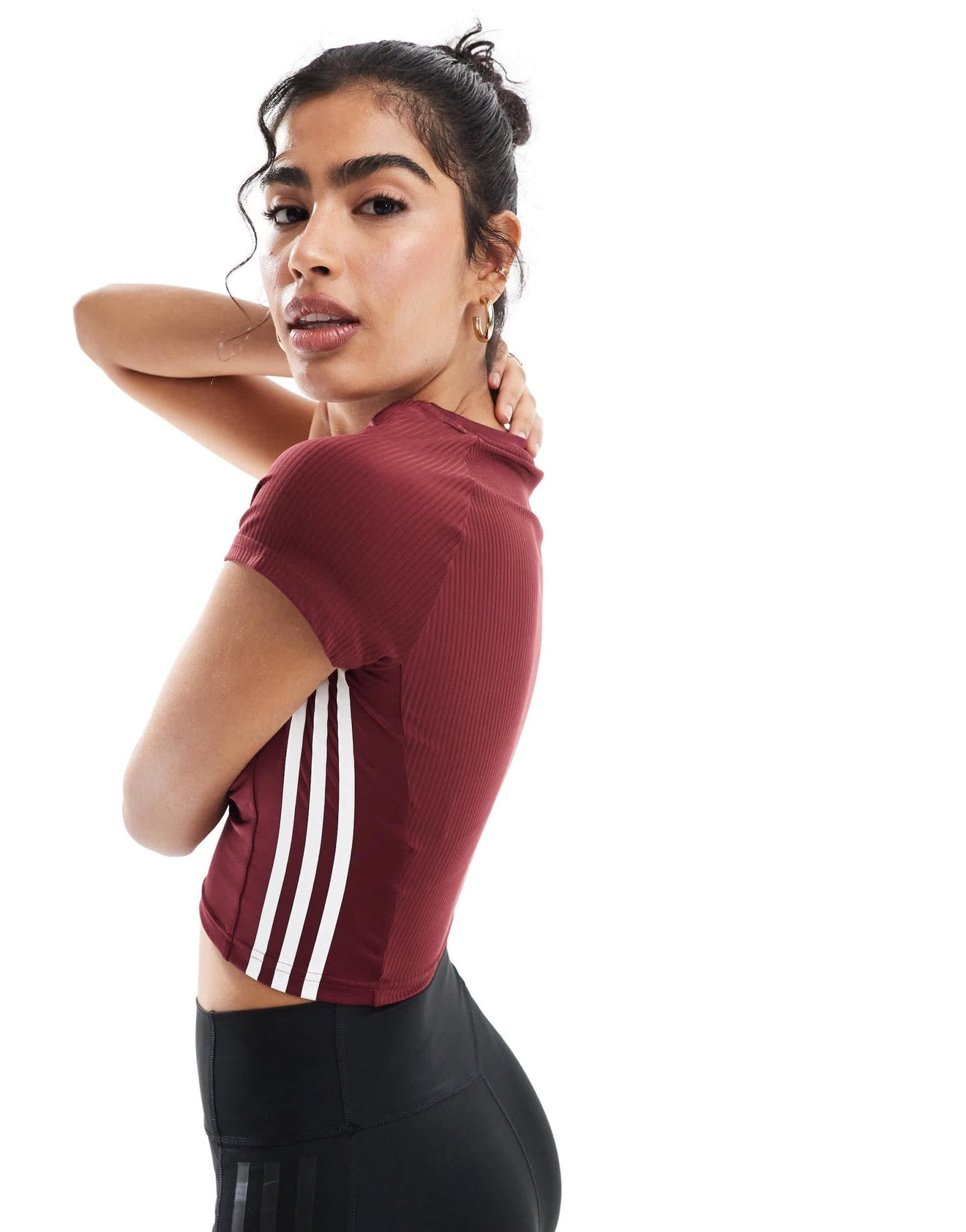 adidas Training Hyperglam t-shirt in burgundy - ASOS Sample Sale