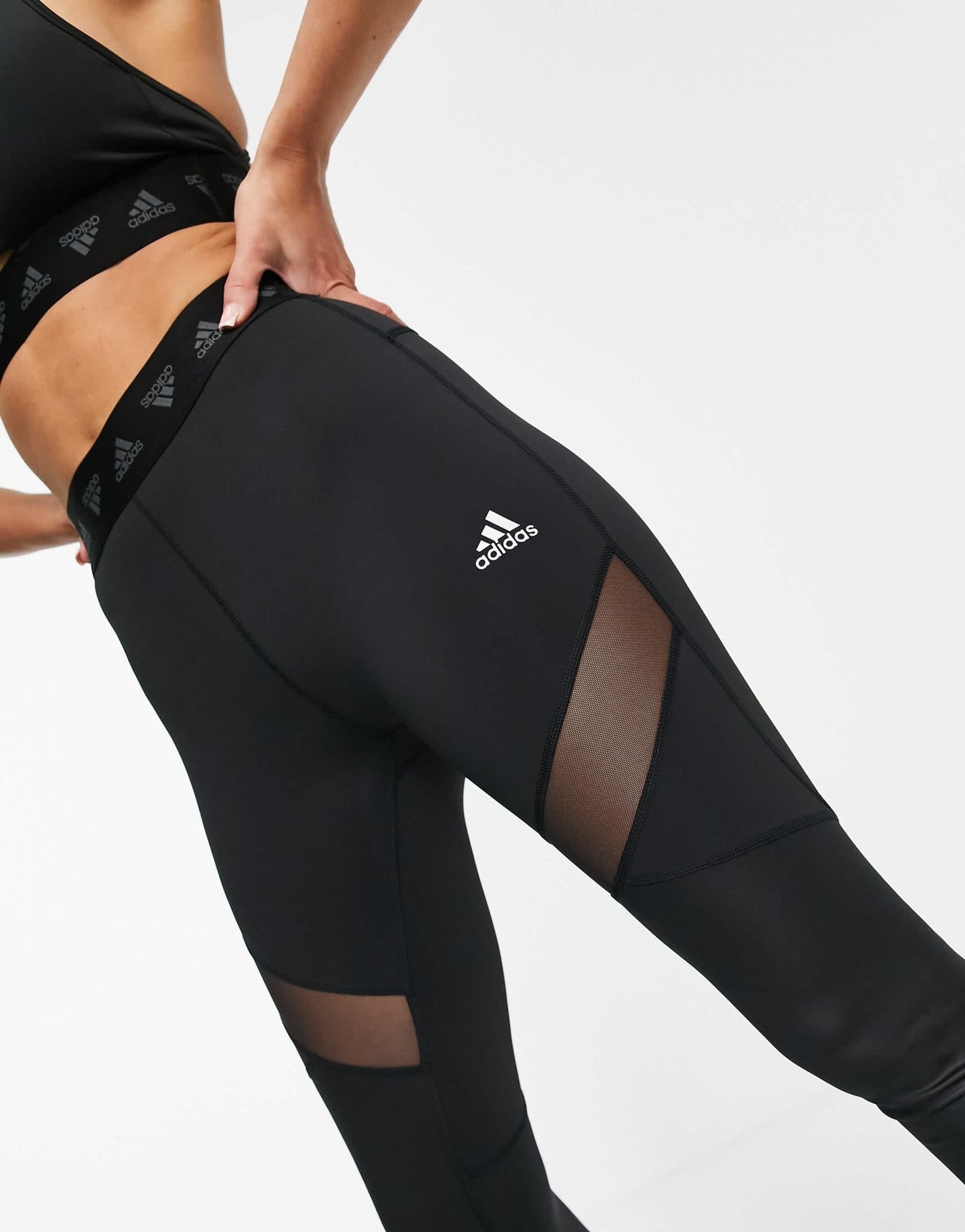 adidas Training leggings with branded waistband in black - ASOS Sample Sale