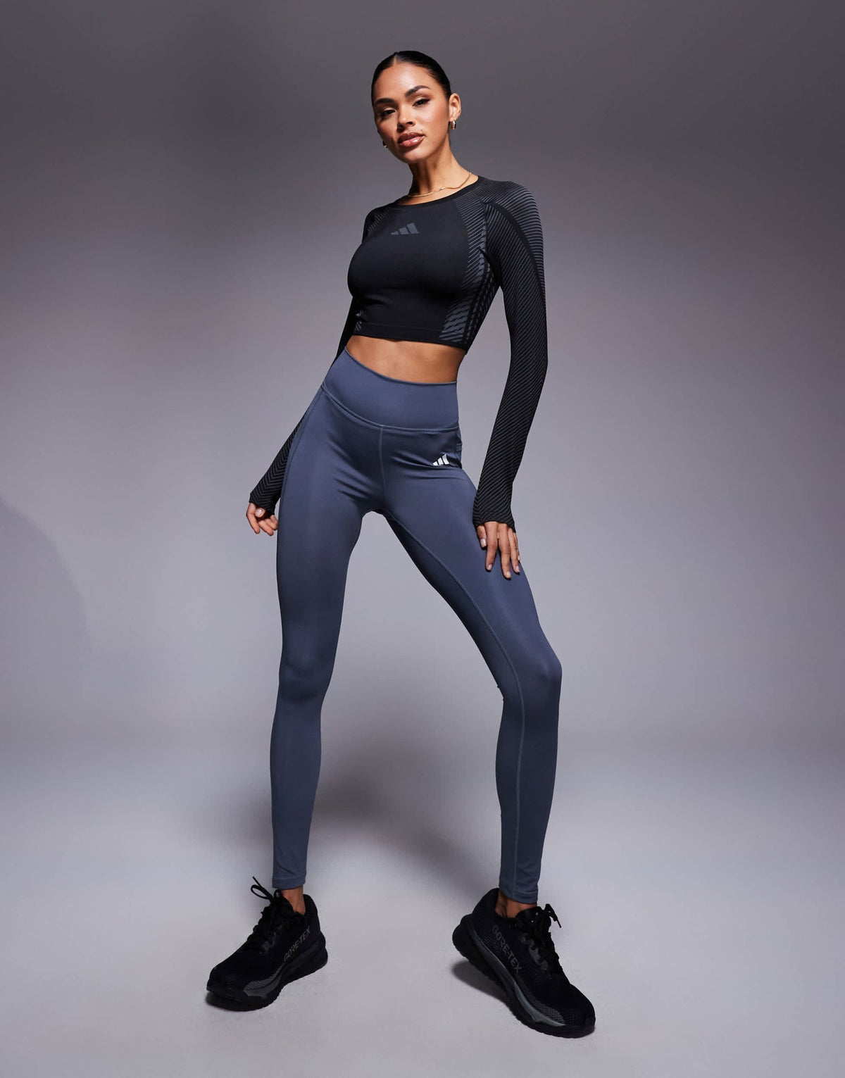 adidas Training Optime essentials full length leggings in dark grey - ASOS Sample Sale