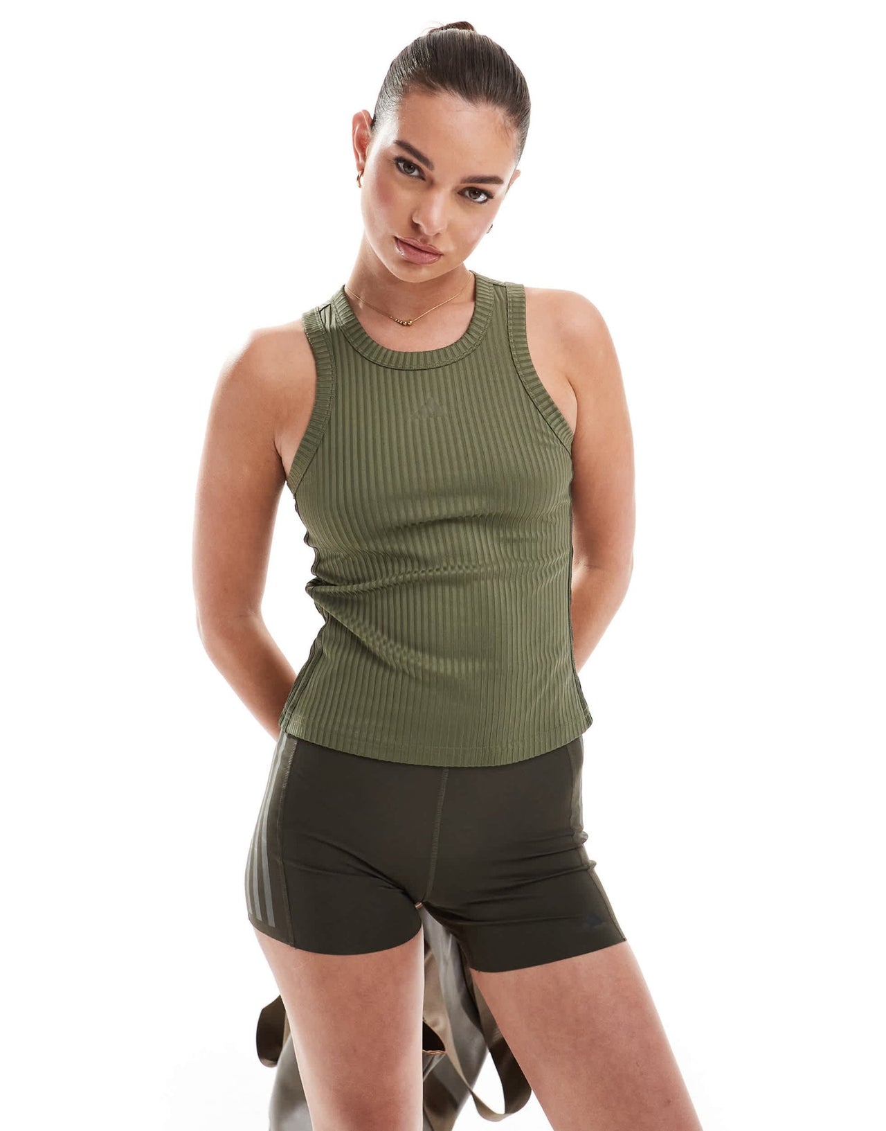 adidas Training rib tank top in olive green - ASOS Sample Sale