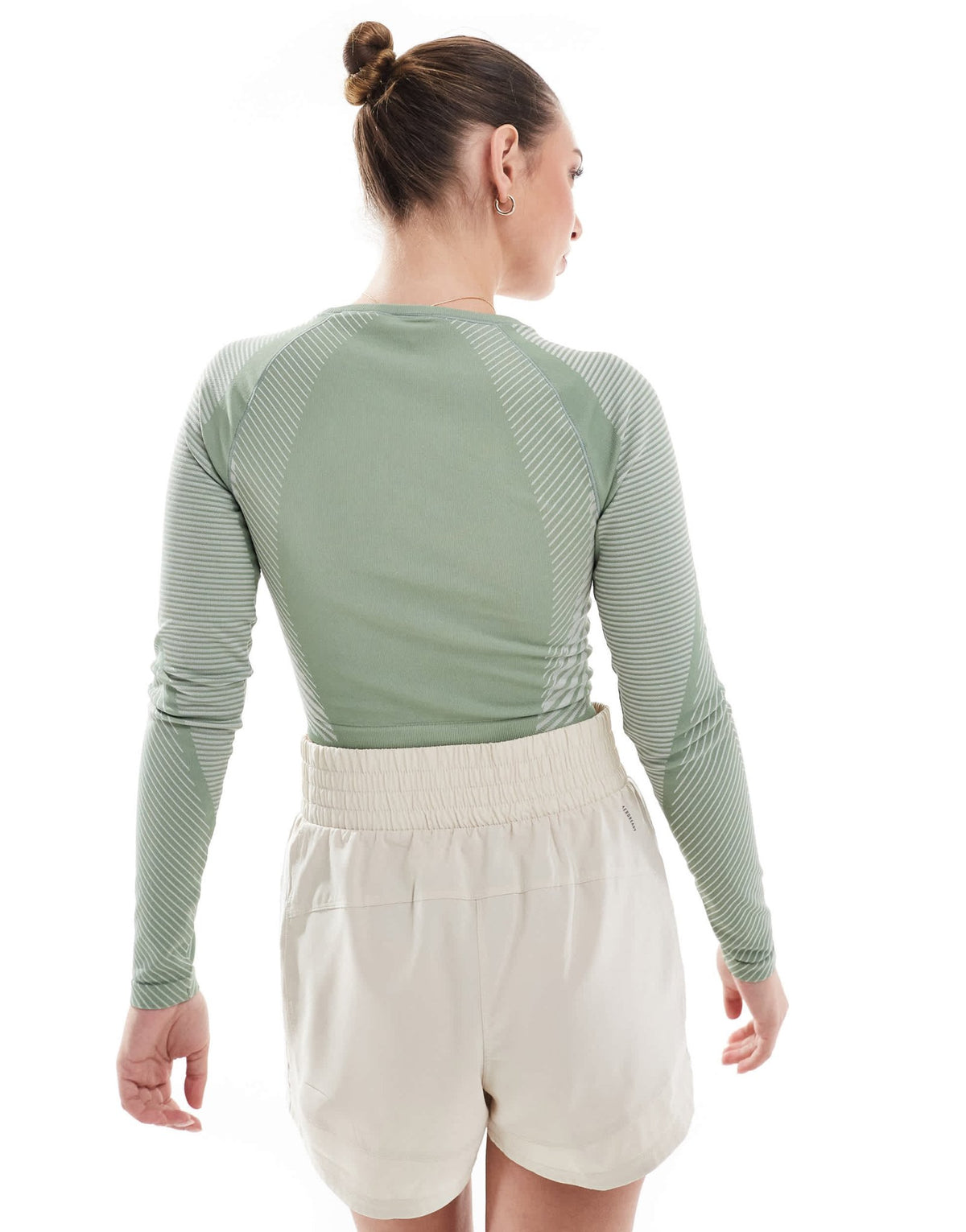 adidas Training seamless long sleeve crop top in silver green - ASOS Sample Sale