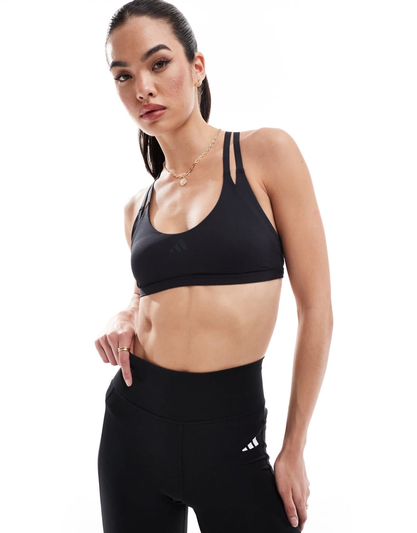 adidas Training Strength light support bra in black - ASOS Sample Sale