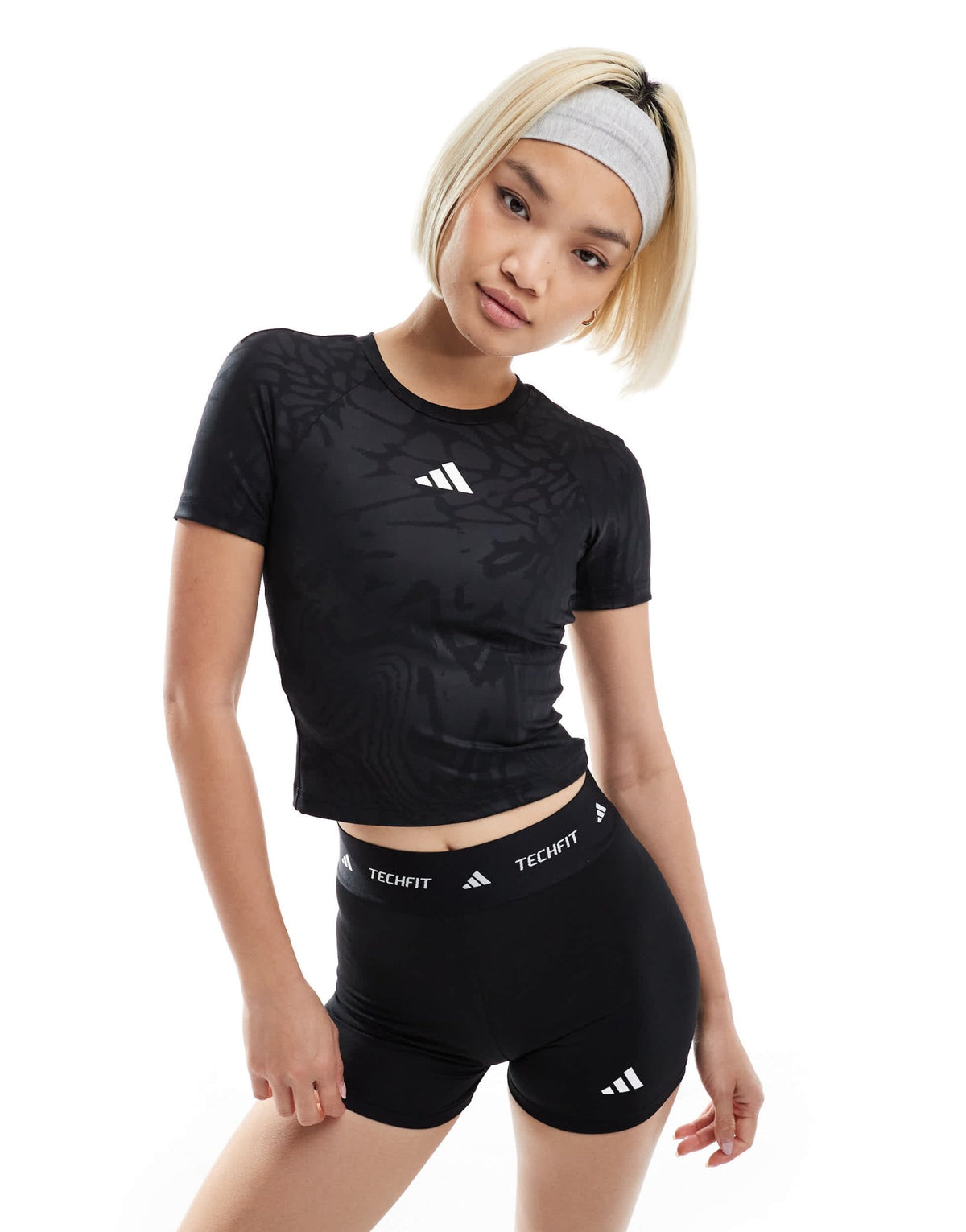 adidas Training Tech Fit t-shirt in black print - ASOS Sample Sale
