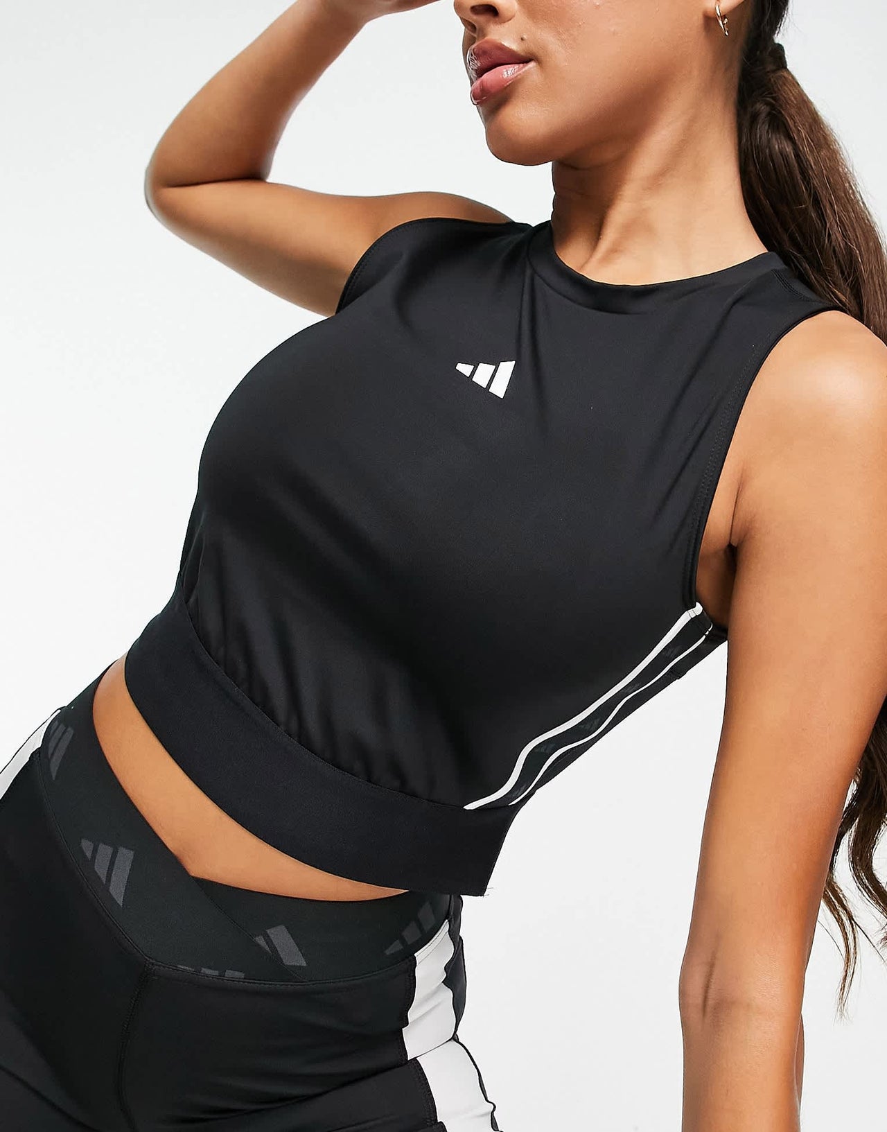 adidas Training Techfit sleeveless crop top in black - ASOS Sample Sale