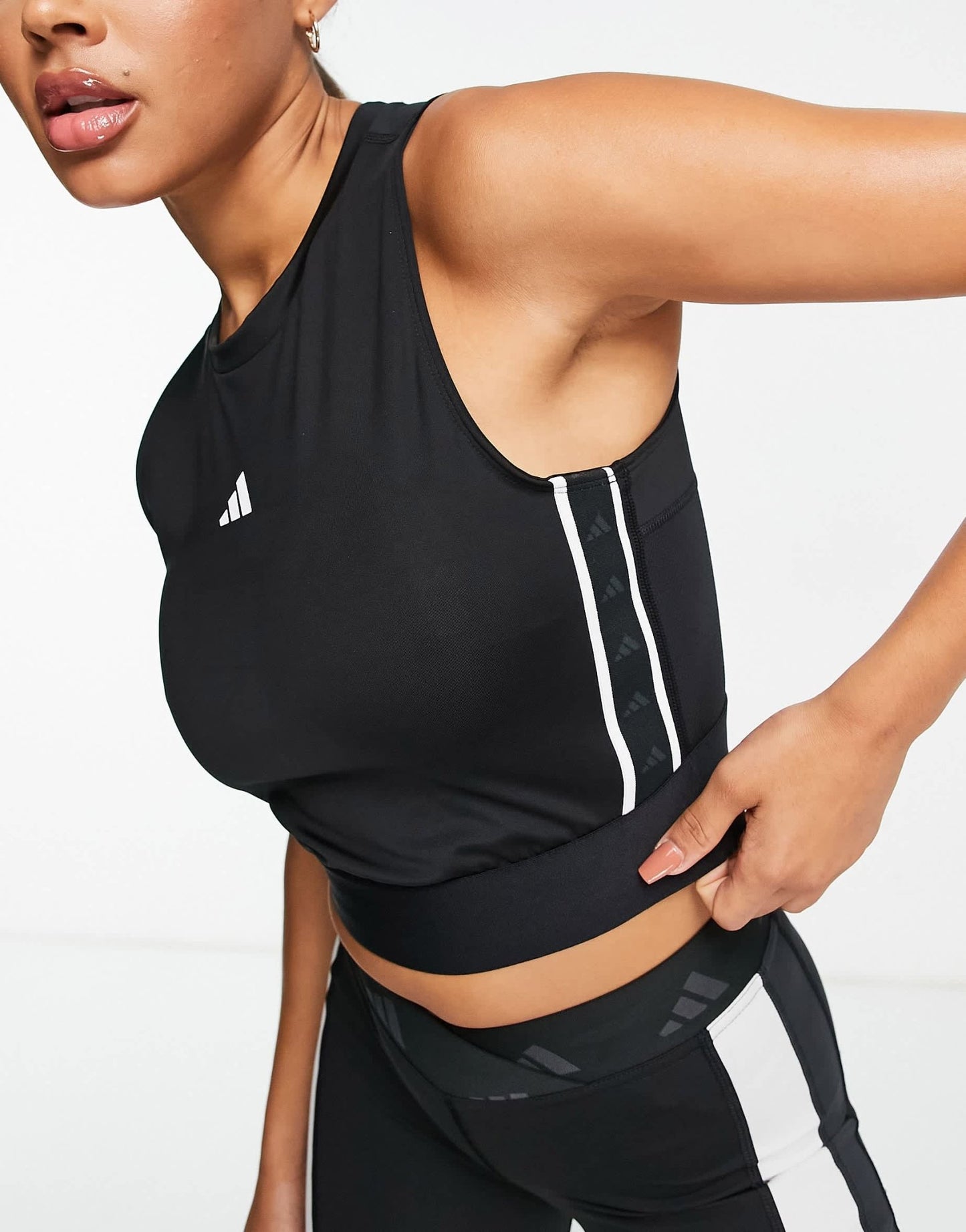 adidas Training Techfit sleeveless crop top in black - ASOS Sample Sale