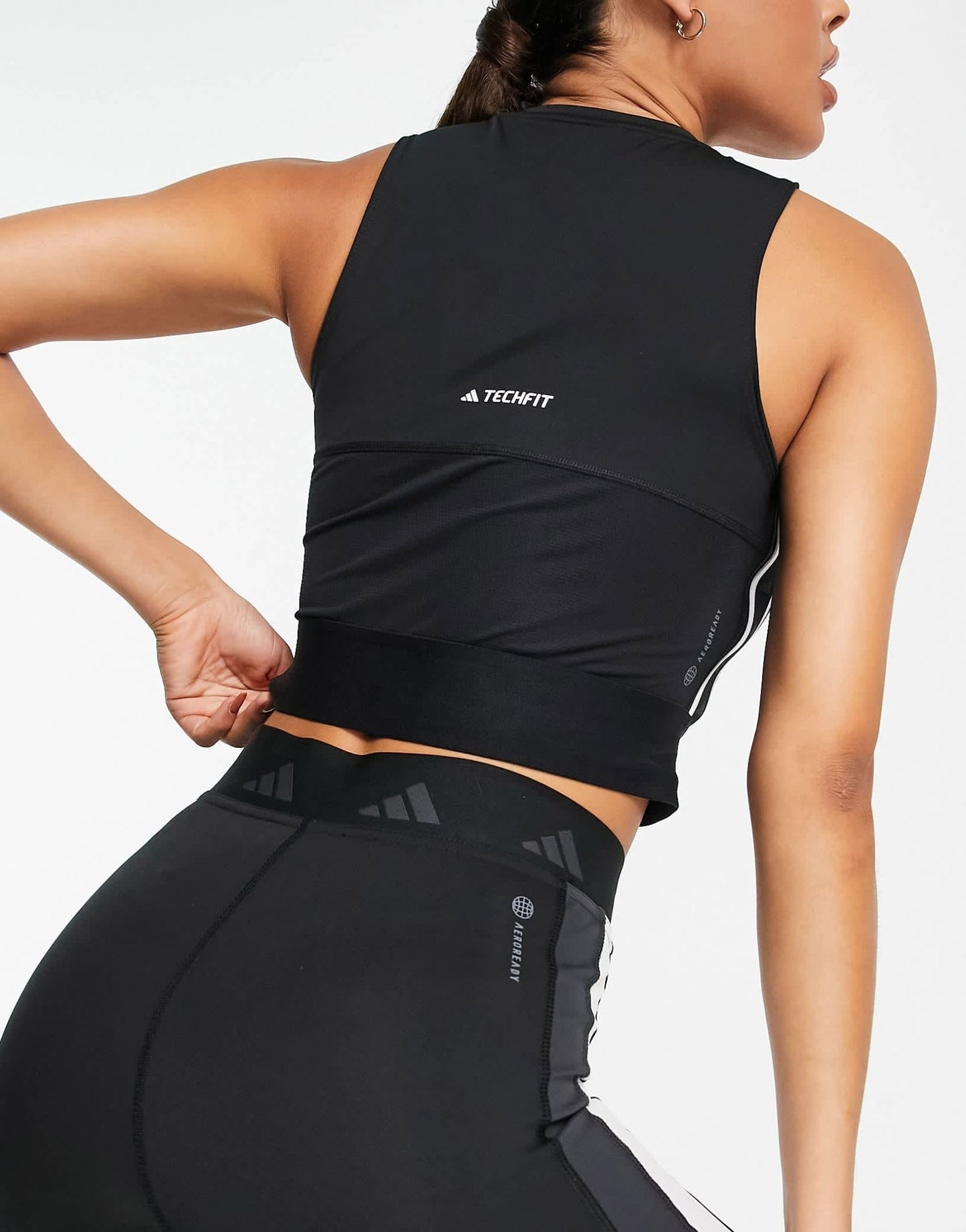 adidas Training Techfit sleeveless crop top in black - ASOS Sample Sale
