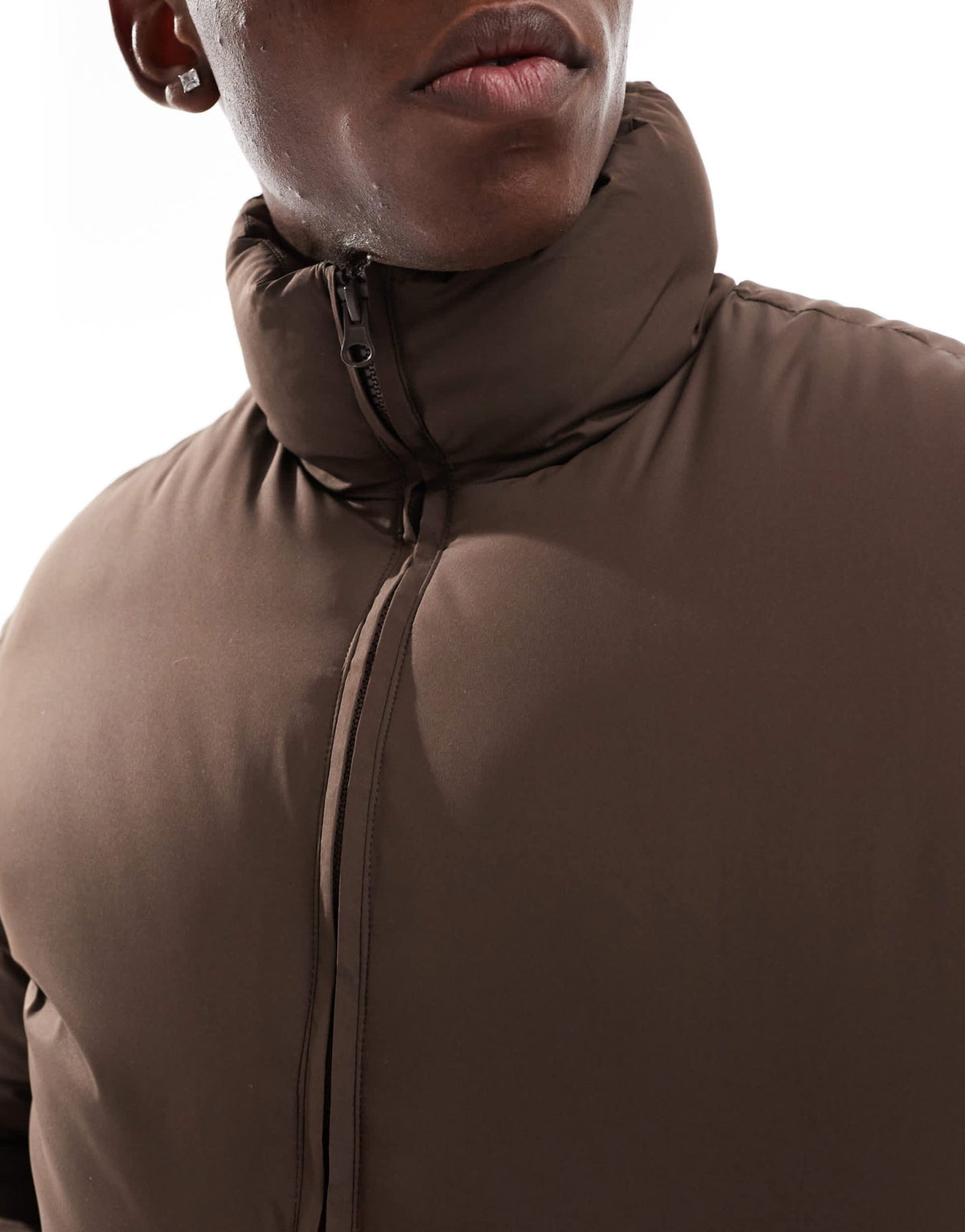ADPT cropped puffer jacket in chocolate brown - ASOS Sample Sale